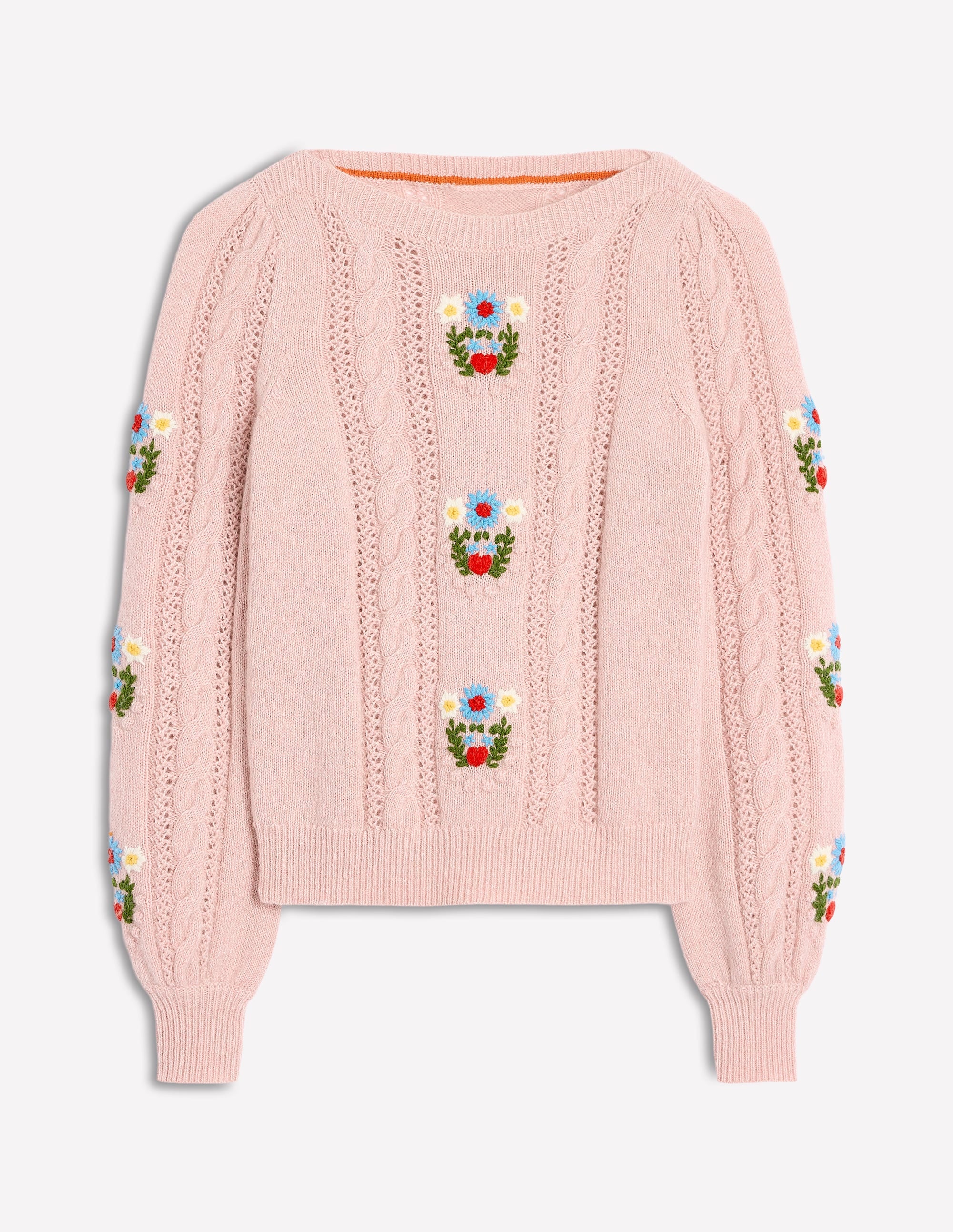 Flauschiger Pullover mit Stickerei-Sanftes Lavendelrosa - Image 7