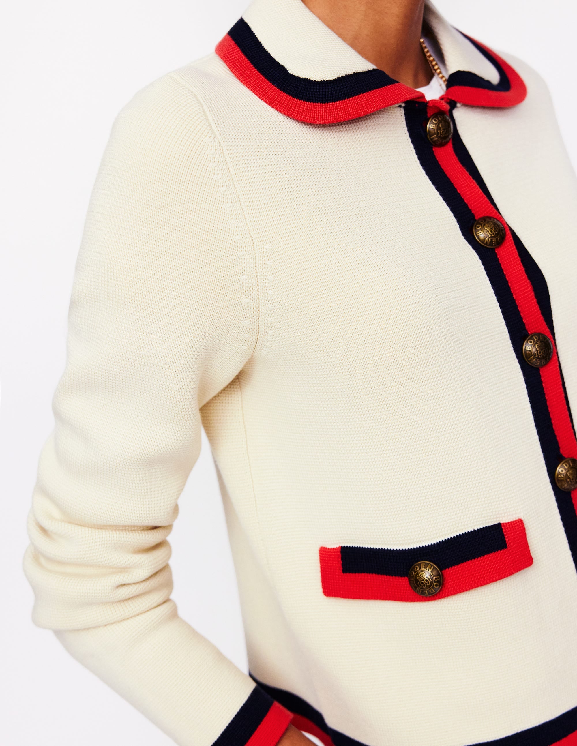 Holly Strickjacke mit Kragen-Warmes Naturweiß - Image 2