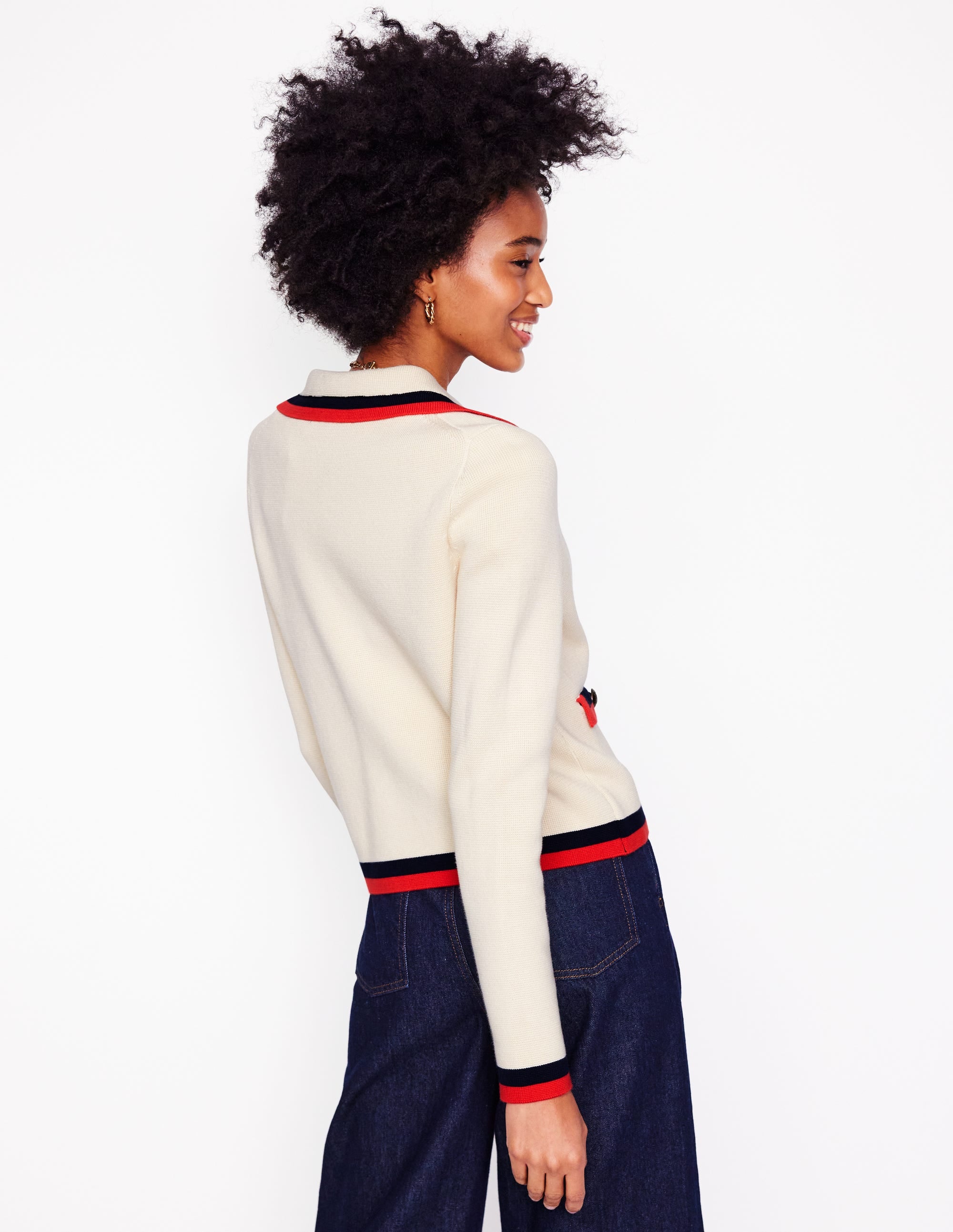 Holly Strickjacke mit Kragen-Warmes Naturweiß - Image 3