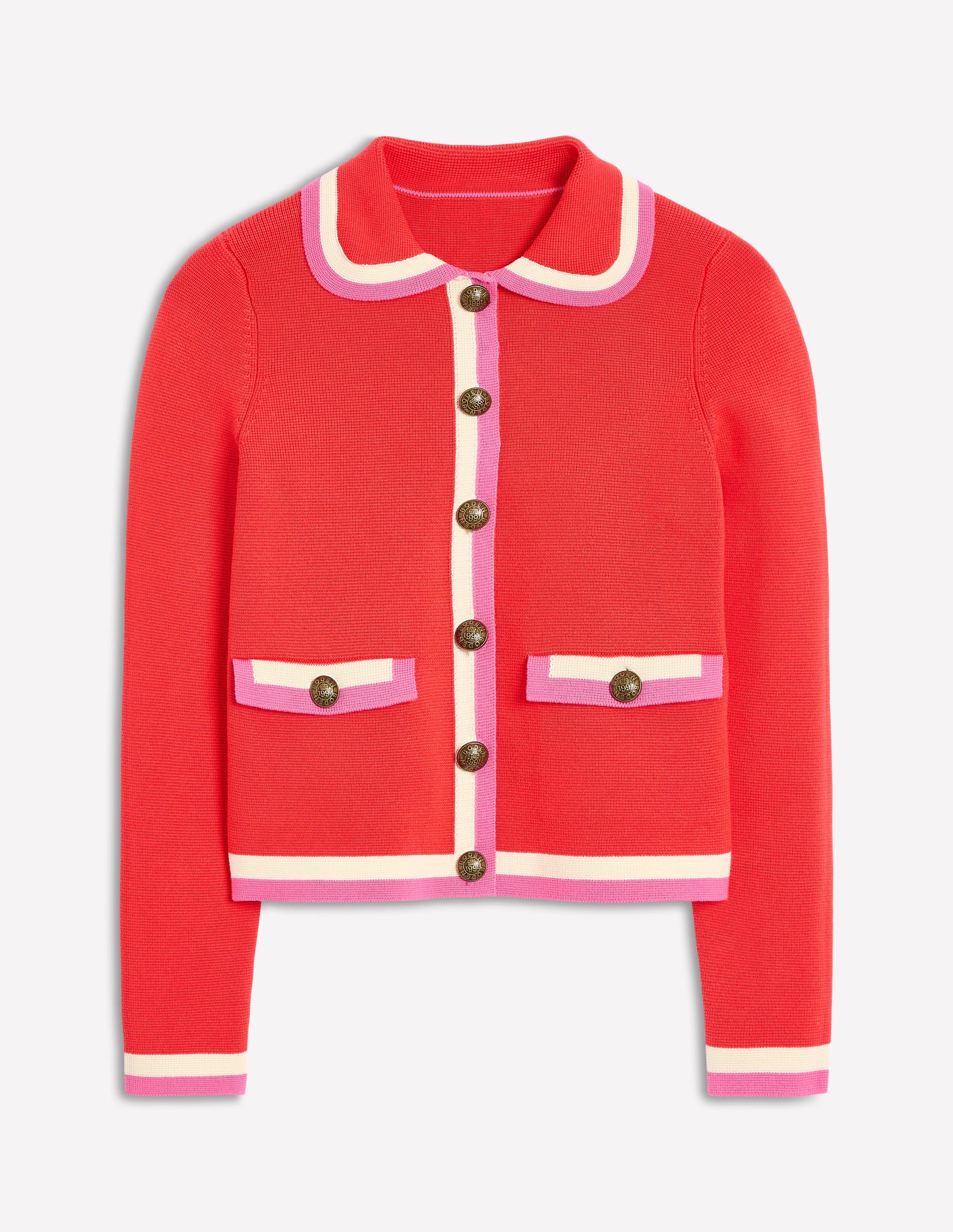 Veste en maille Holly à col-Rouge tarte aux fraises - Image 7