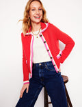 Holly Strickjacke mit Kragen-Erbeerkuchenrot