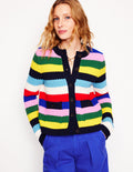 Veste Libby en maille-Rouge coquelicot, bleu multi