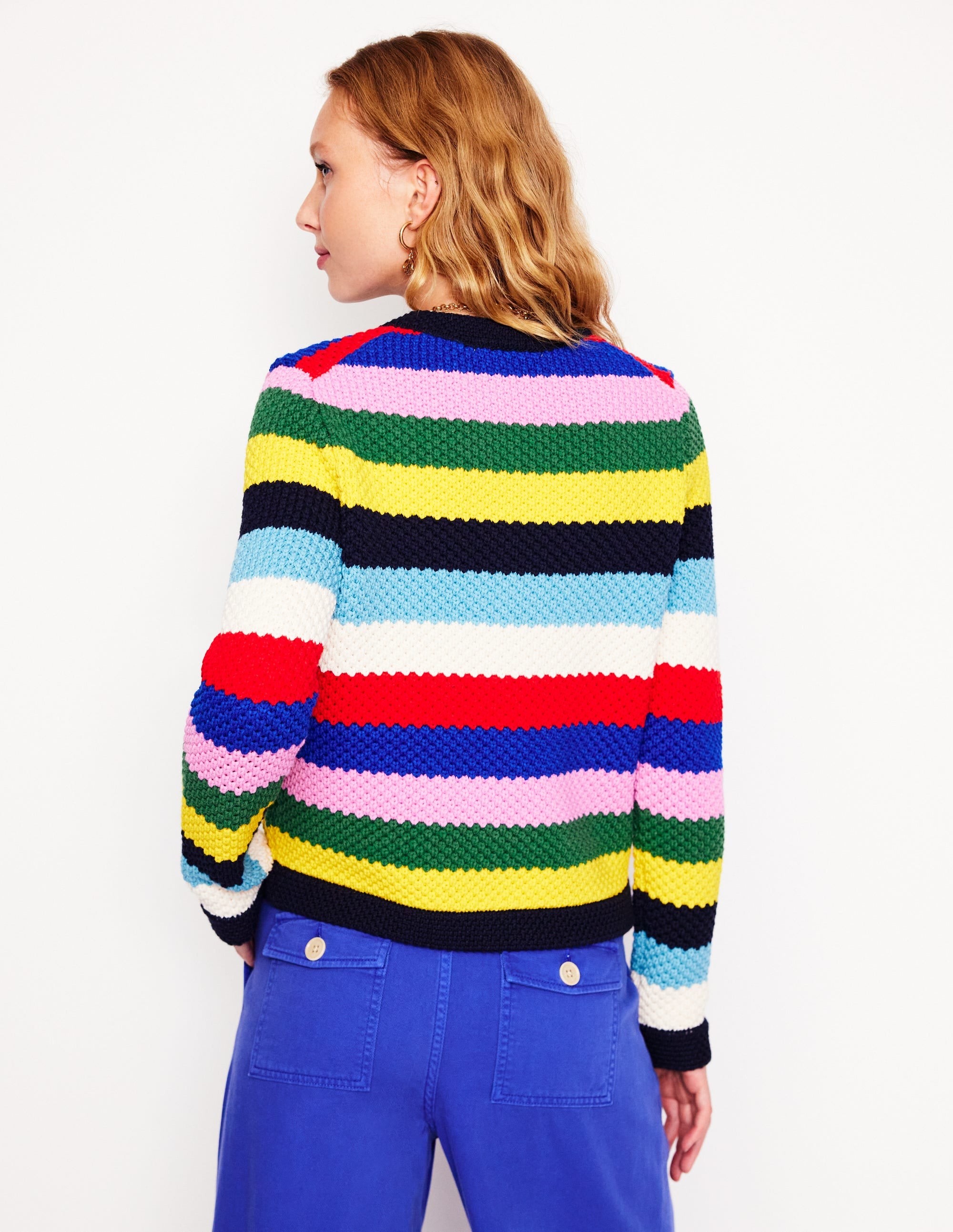 Veste Libby en maille-Rouge coquelicot, bleu multi - Image 3
