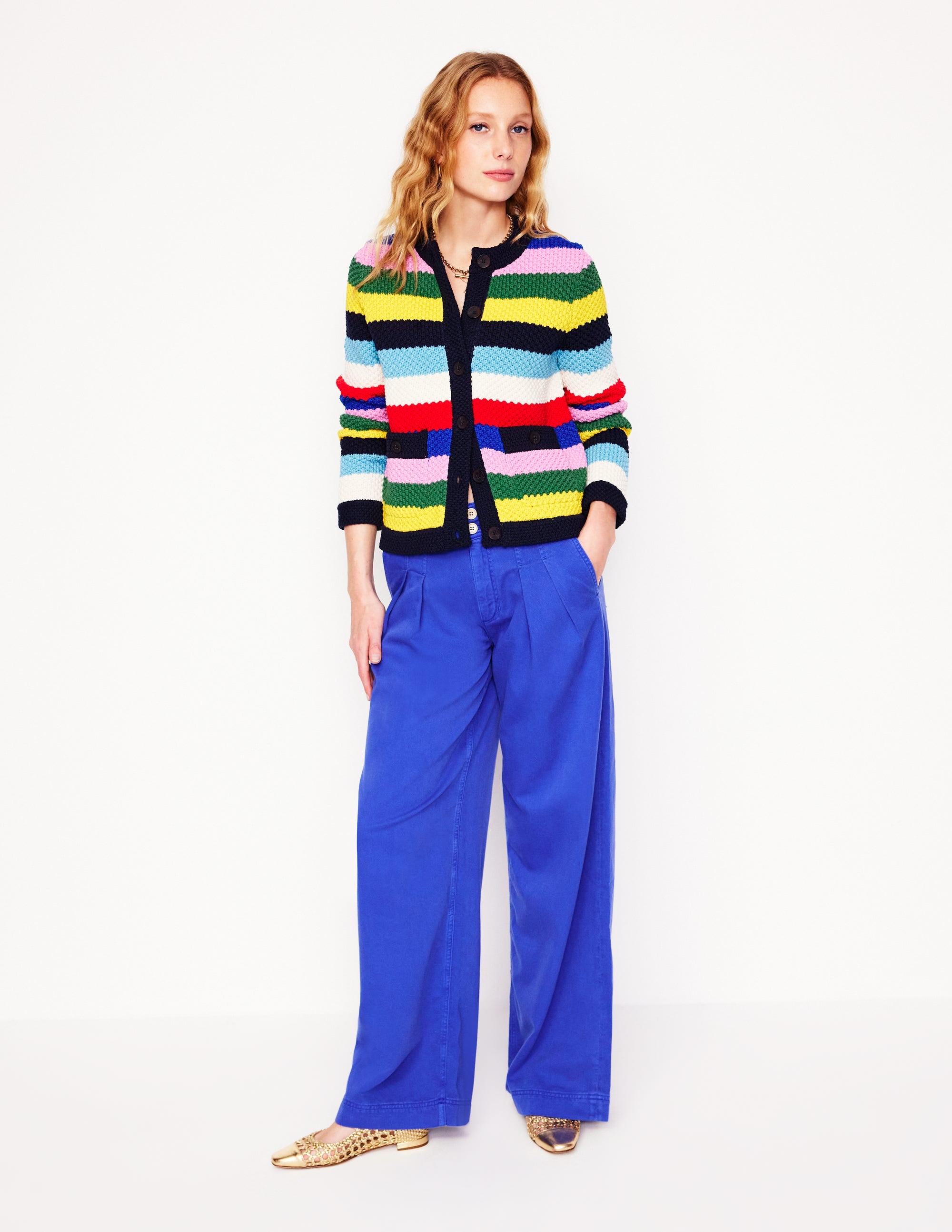 Veste Libby en maille-Rouge coquelicot, bleu multi - Image 4