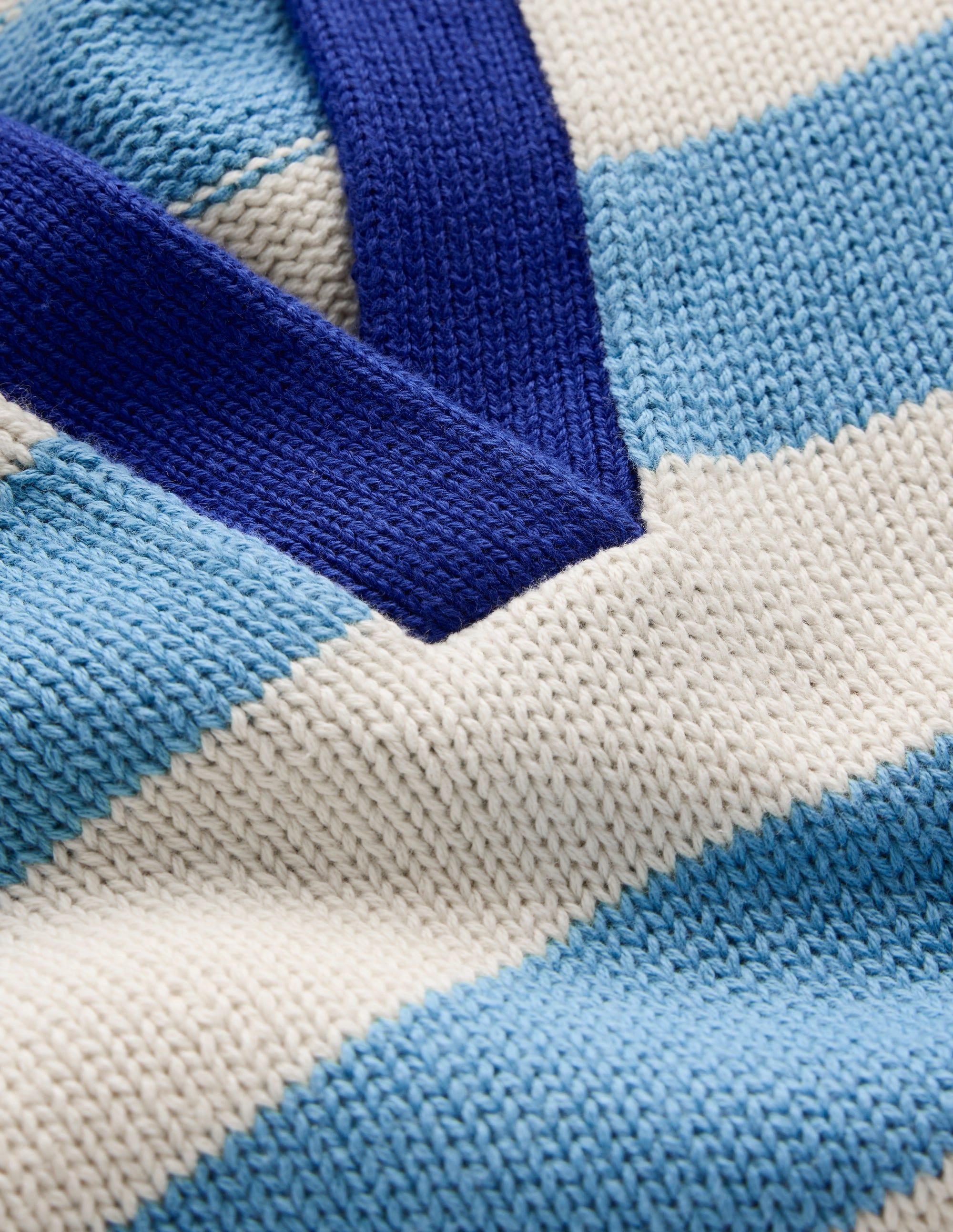 Sasha Gestreiftes Henley-Shirt aus Baumwolle-Entenei-Blau und Naturweiß Streifen - Image 8