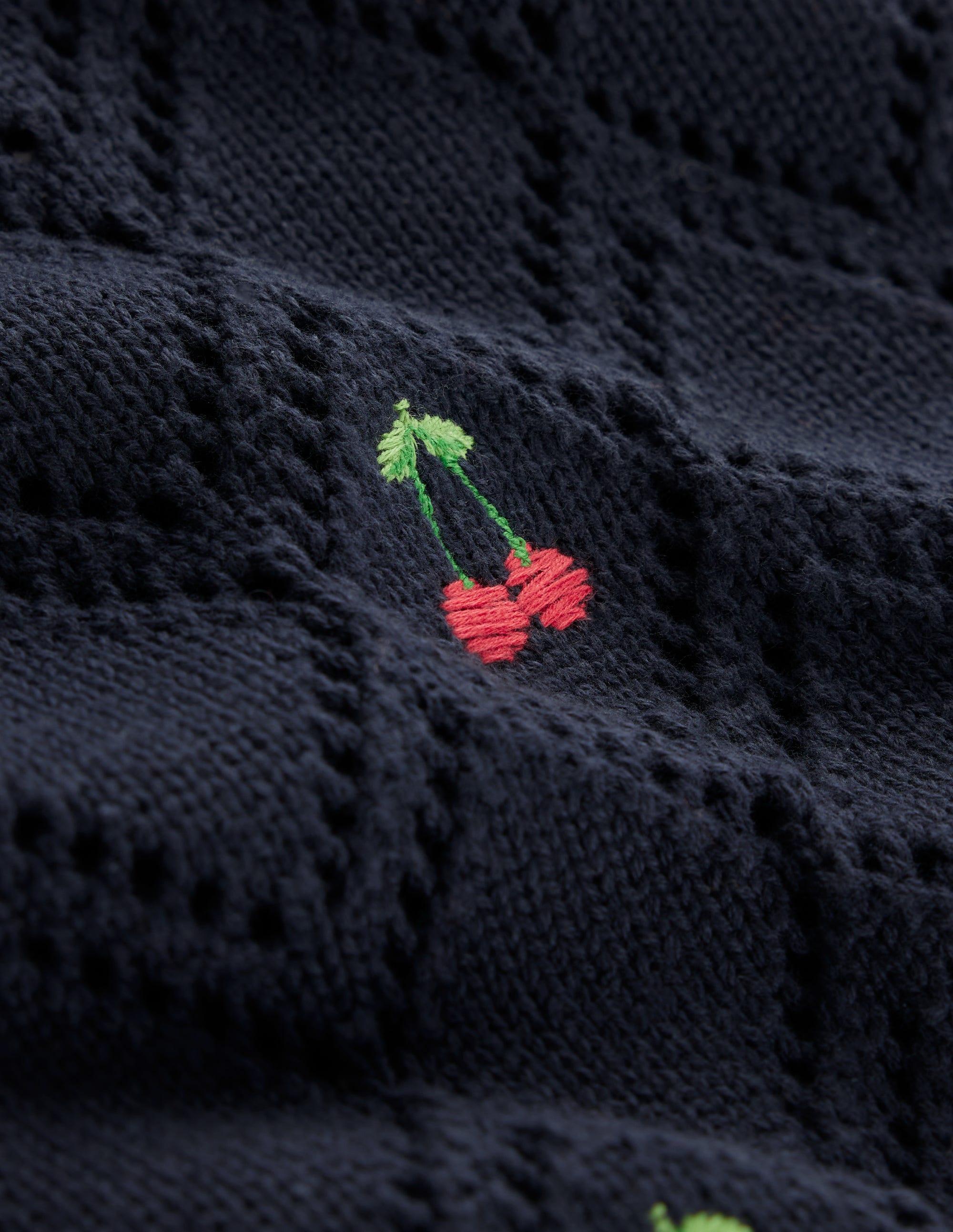 Enid Pullover mit Stickerei-Marineblau, Kirschen - Image 7
