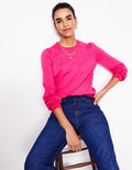 Pru Pullover mit Muschelsaum-Rosarot