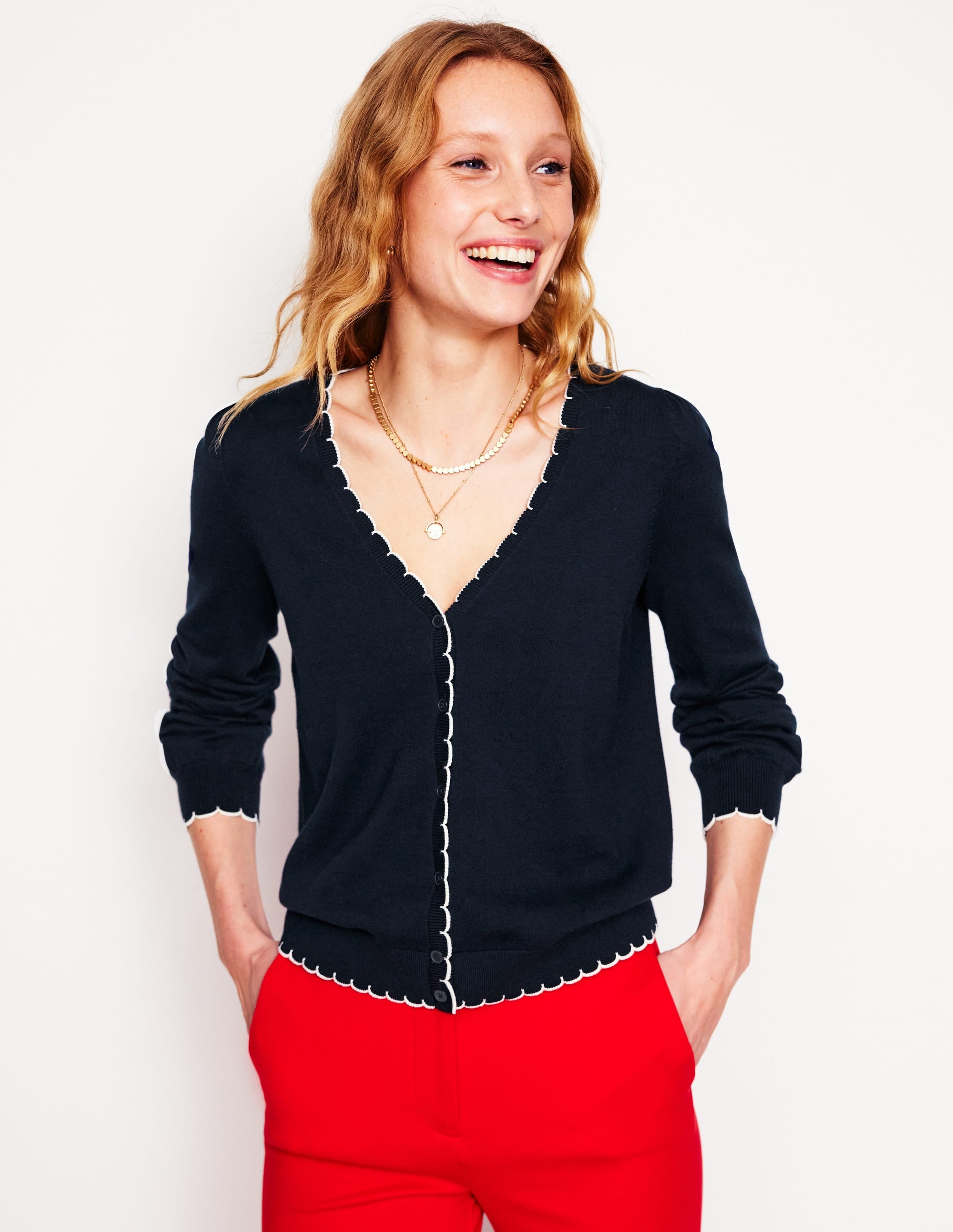 Gilet festonné Pru-Bleu Marine - Image 1
