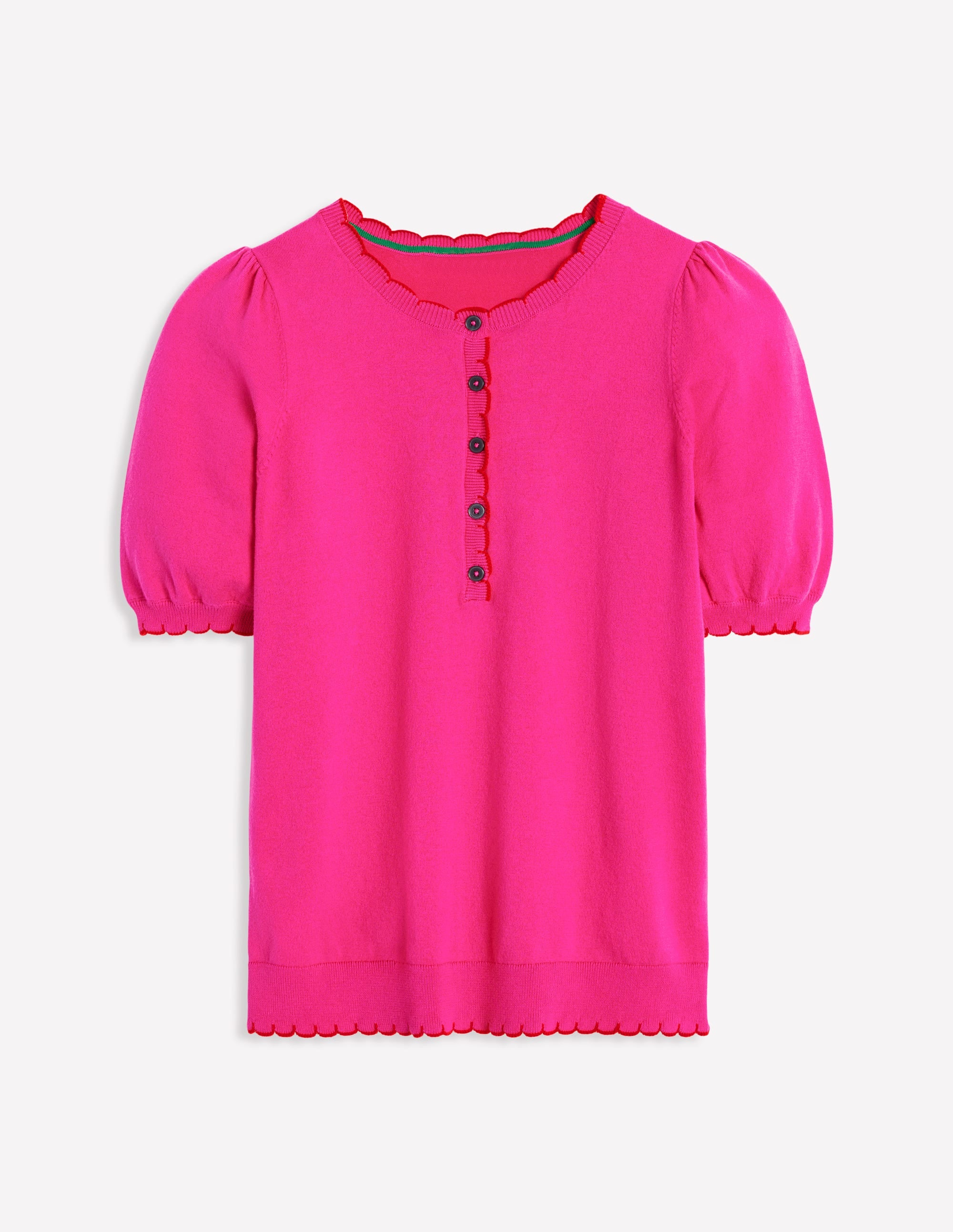 T-shirt Pru à détails festonnés-Rose pivoine - Image 5