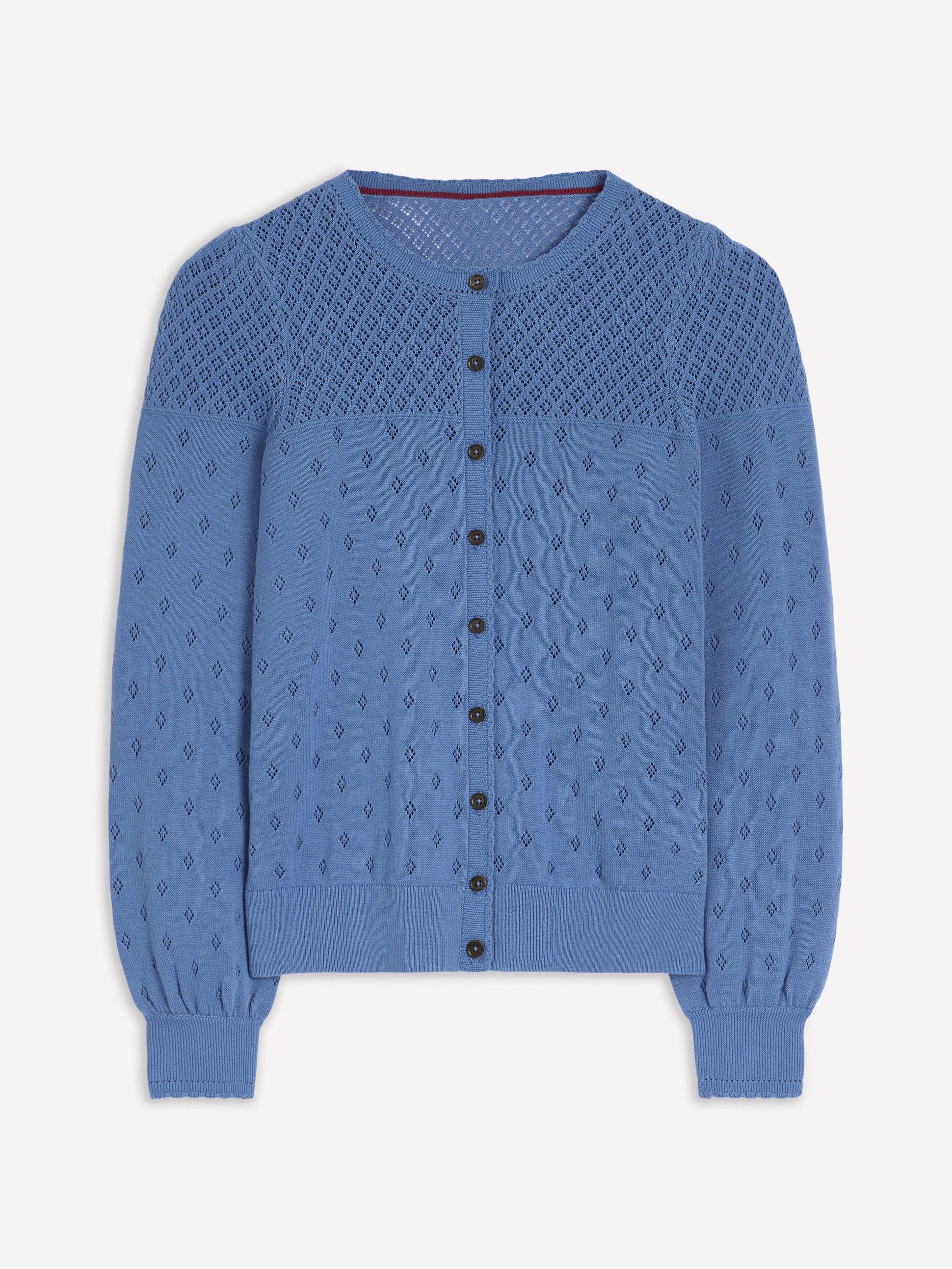 Cardigan Rosalie en pointelle-Bleu blue river - Image 5