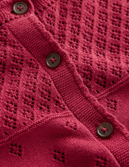 Cardigan Rosalie en pointelle-Terracotta