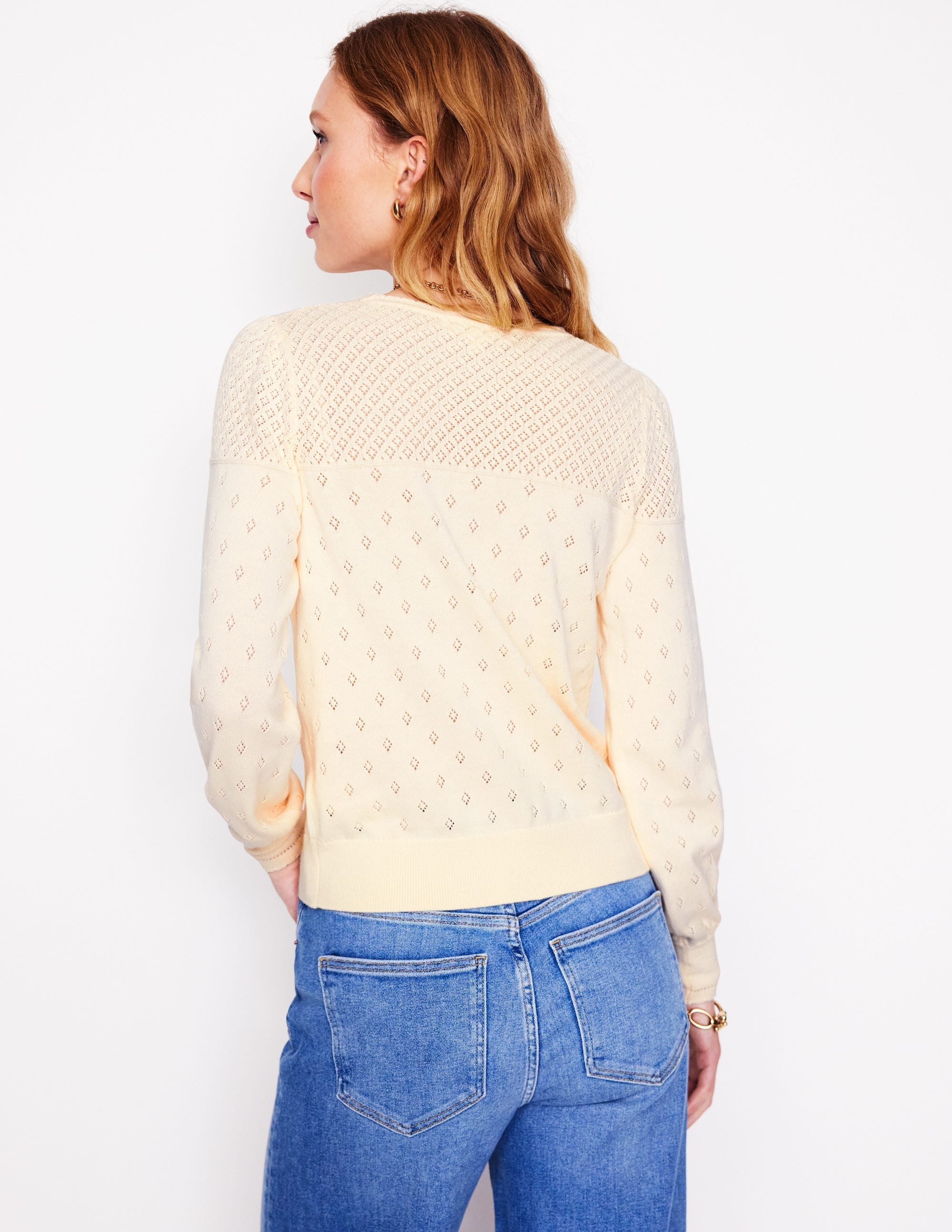 Pull Rosalie en pointelle-Ivoire chaud - Image 3