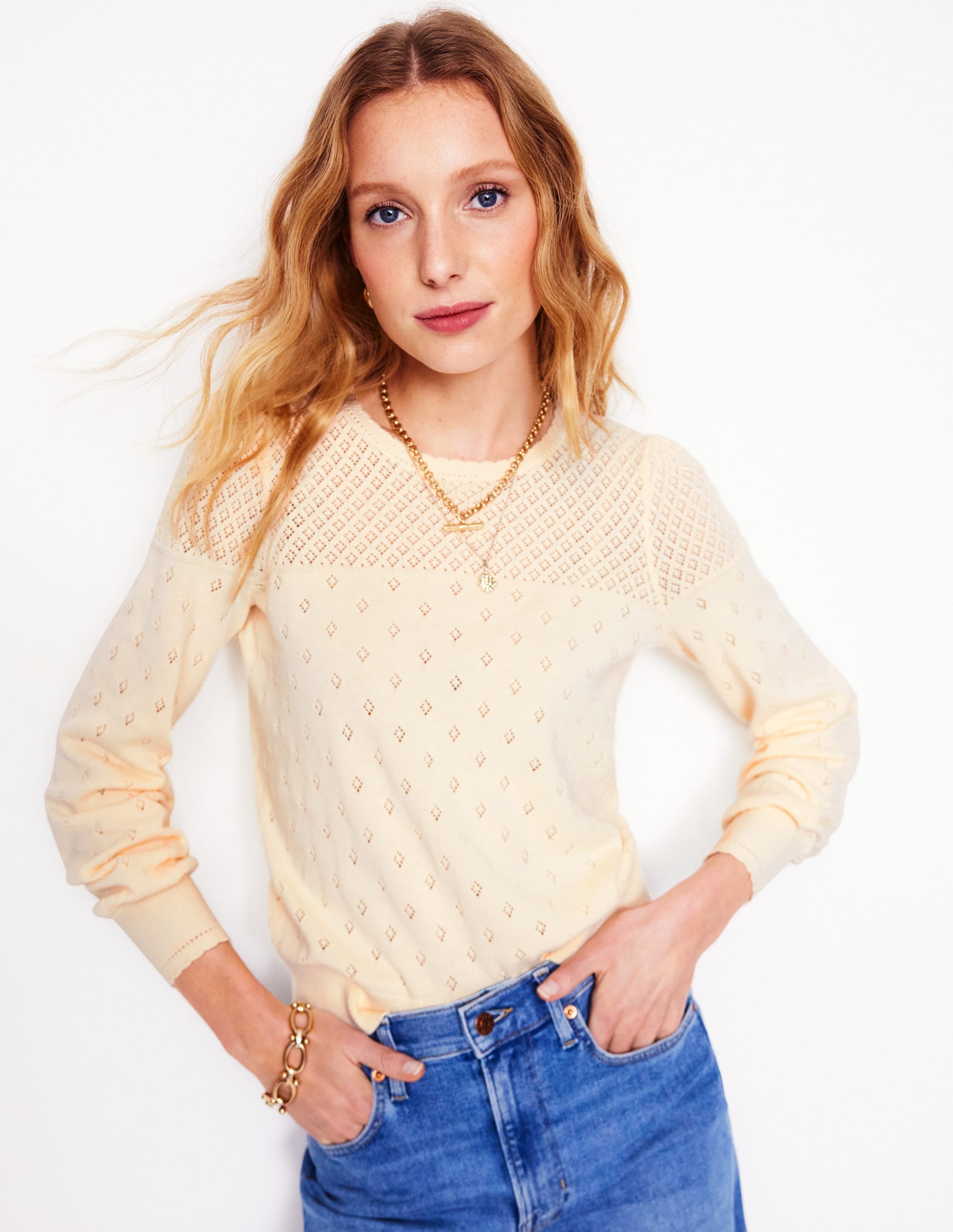 Pull Rosalie en pointelle-Ivoire chaud - Image 4