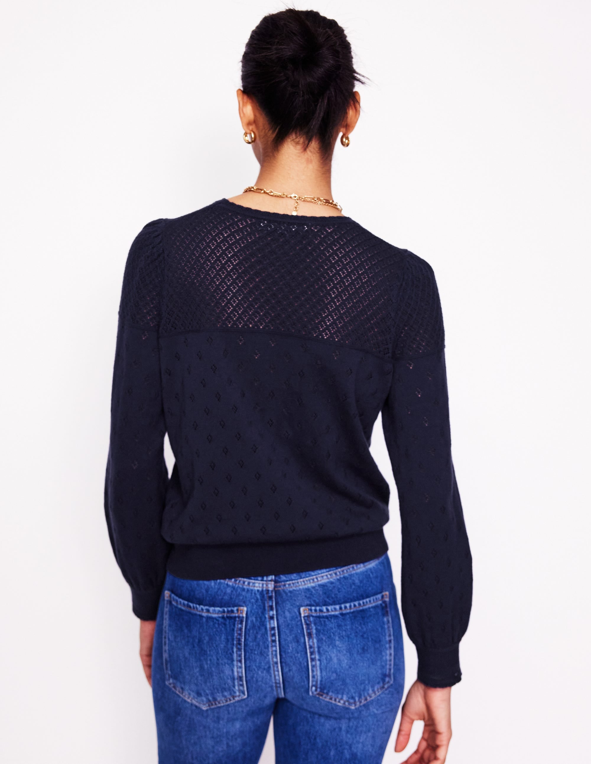 Rosalie Pointelle-Pullover-Marineblaue - Image 3
