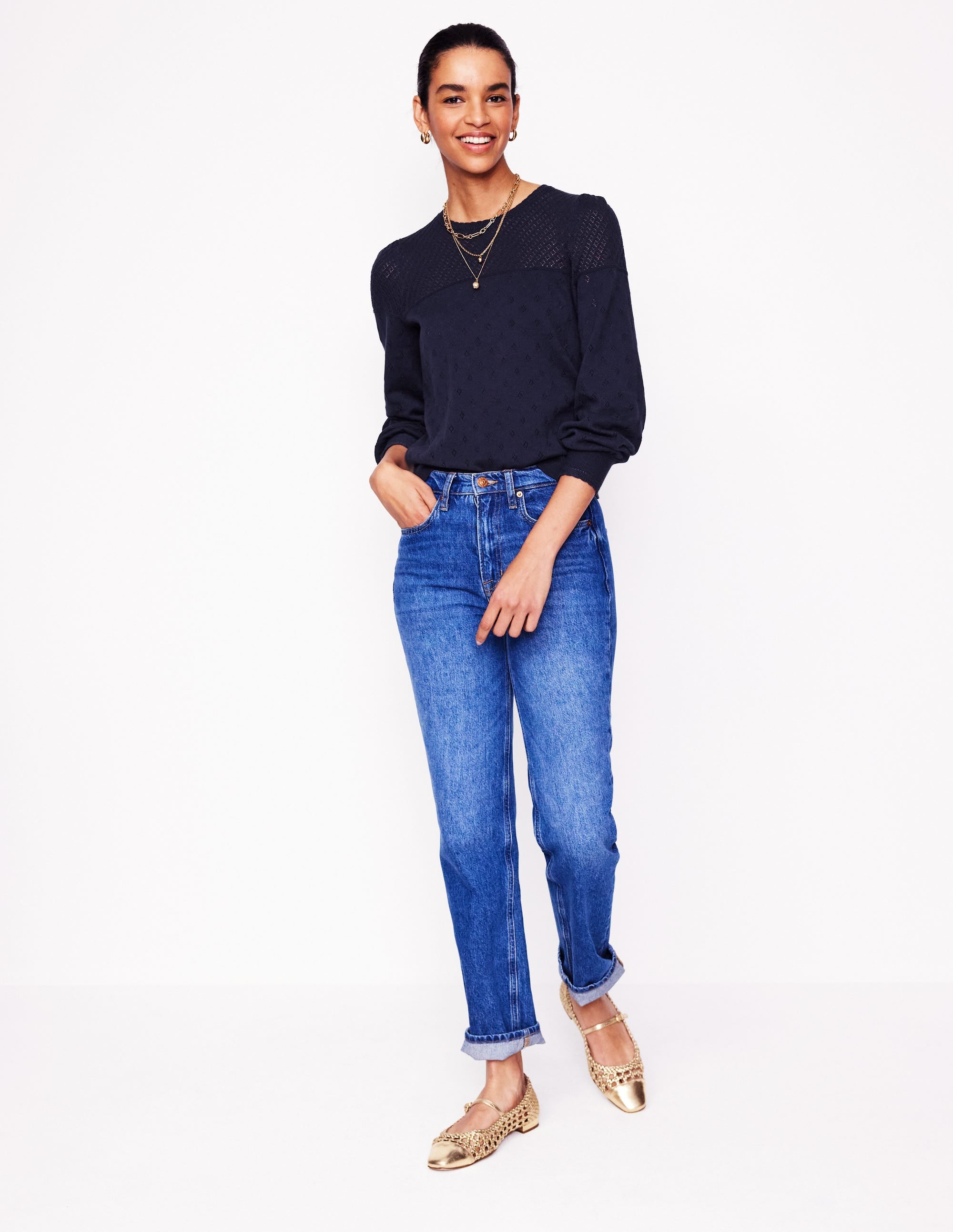 Rosalie Pointelle-Pullover-Marineblaue - Image 4