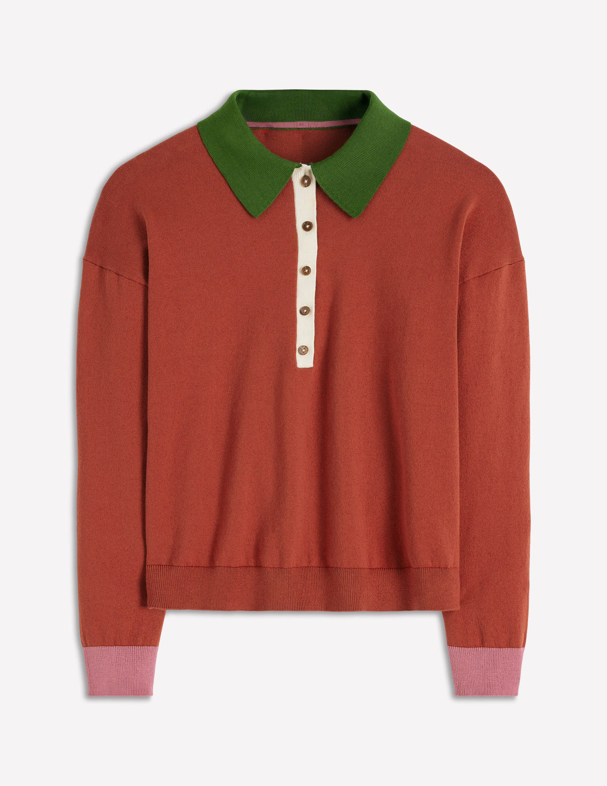 Lara Henley-Pullover aus Baumwolle-Scheunenrot - Image 6