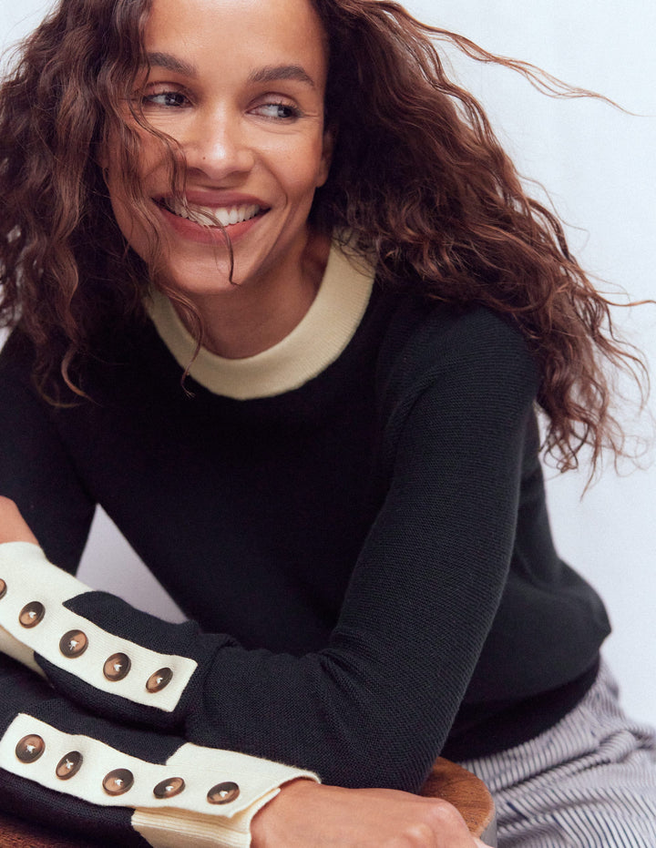 Grace Pullover in Blockfarben-Marineblau