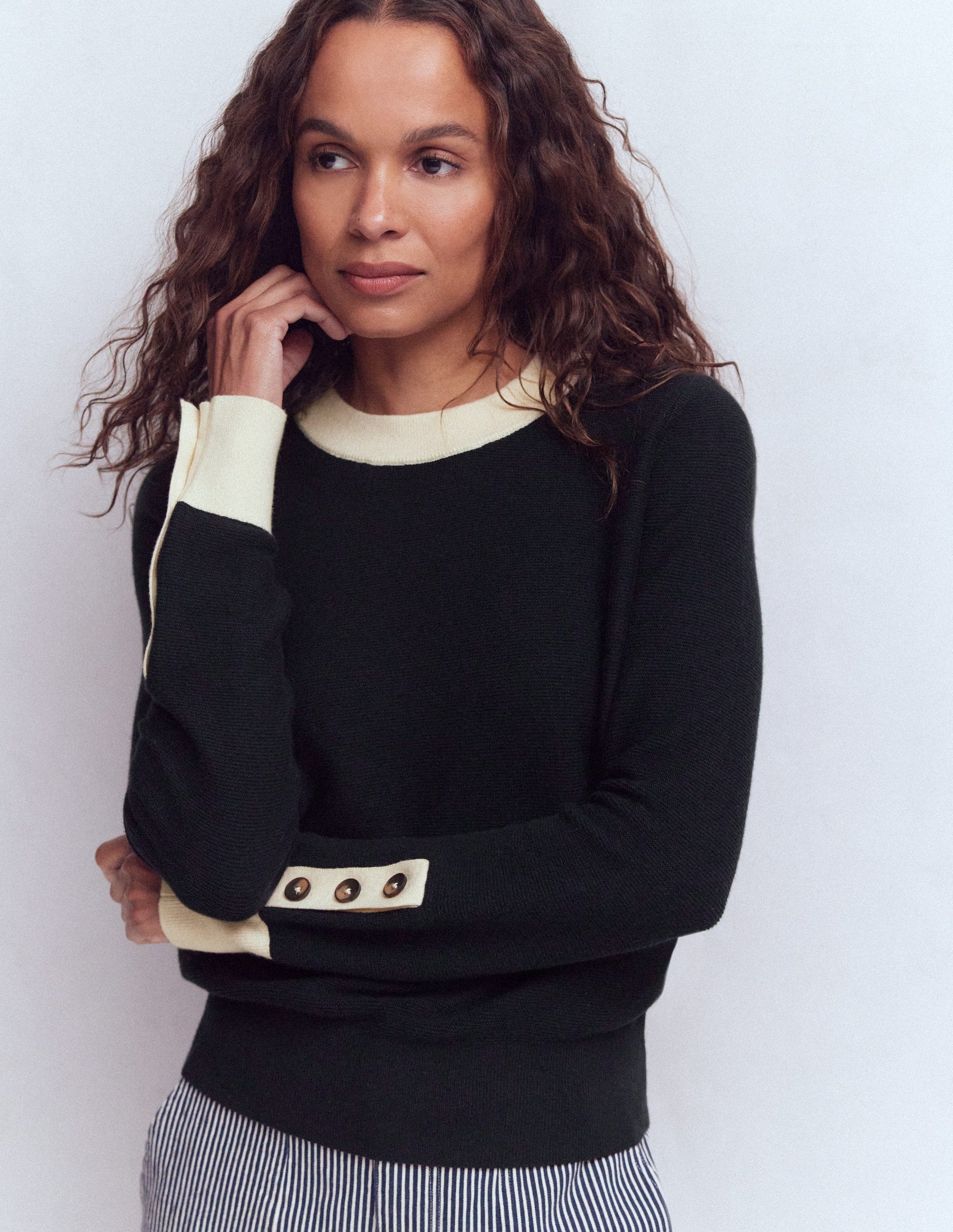 Grace Pullover in Blockfarben-Marineblau-2