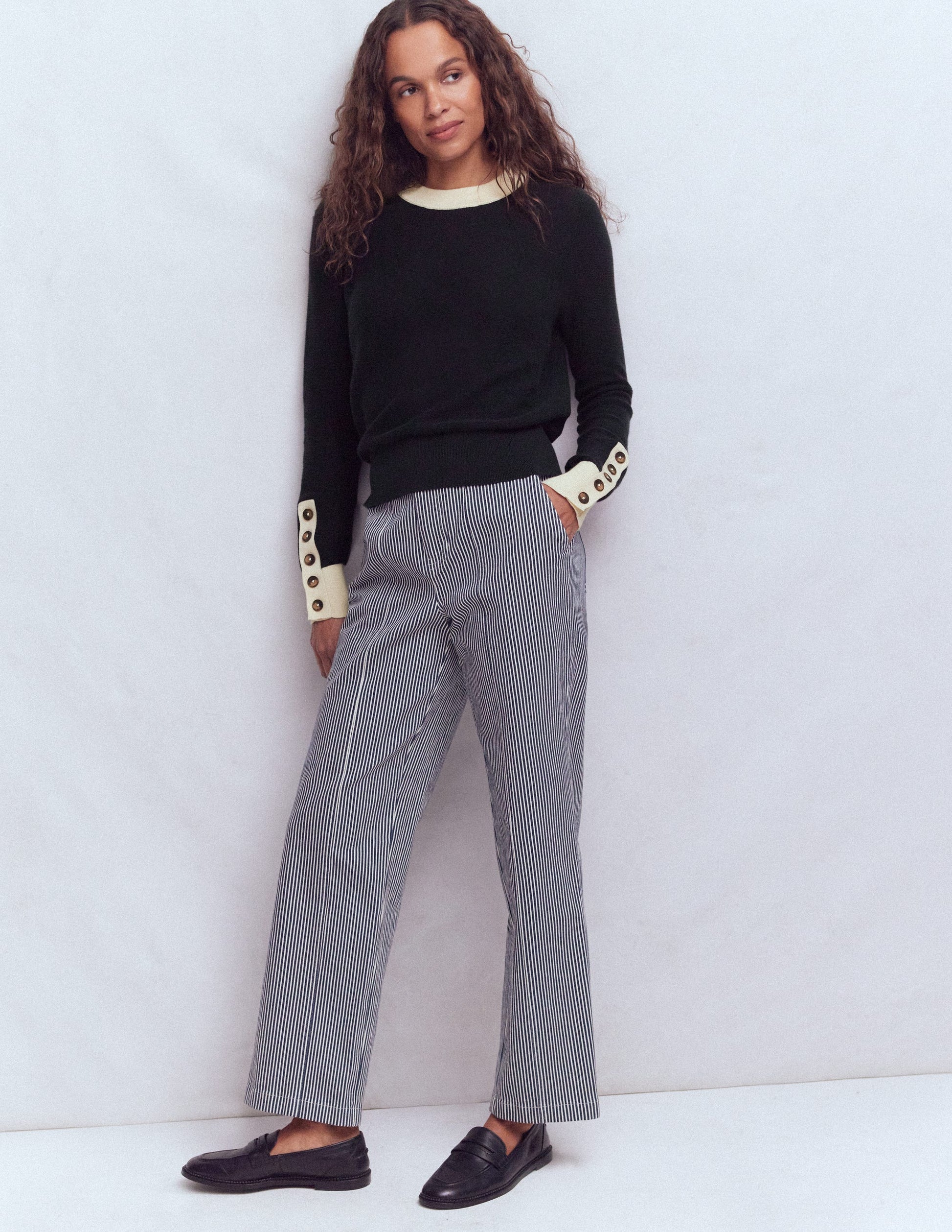 Grace Pullover in Blockfarben-Marineblau-4