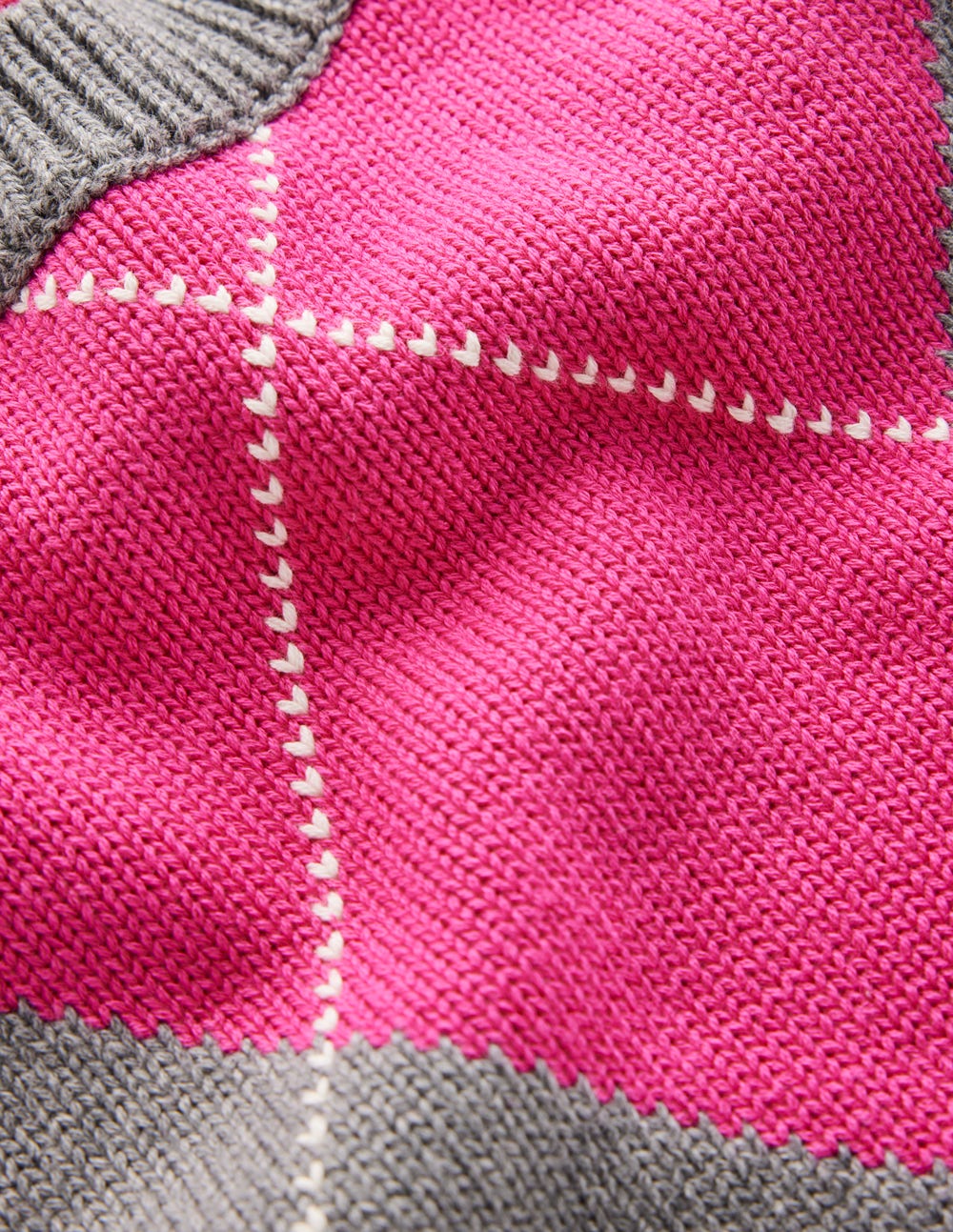 Débardeur Lucy en coton-Motif argyle rose/gris - Image 6