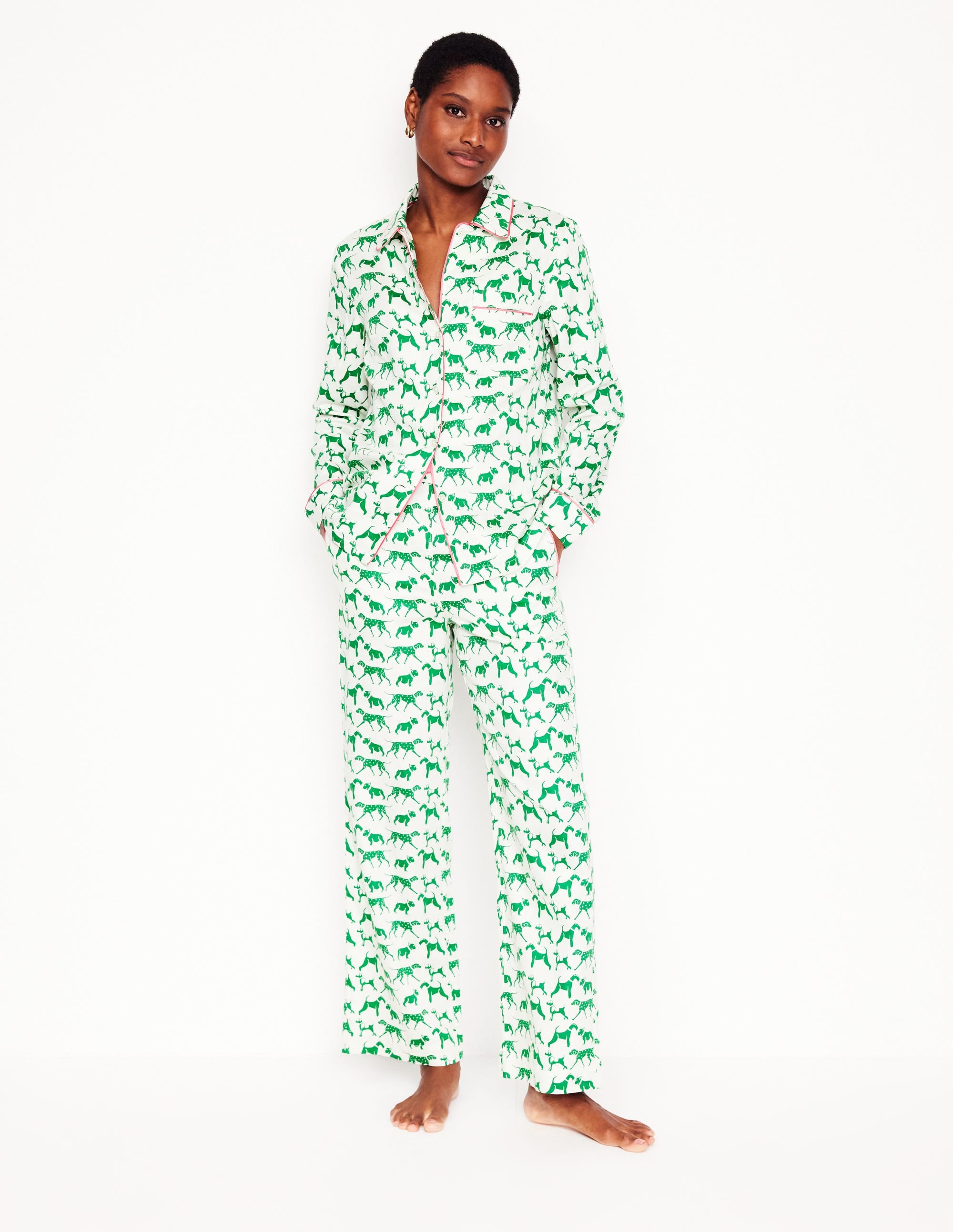 Haut de pyjama en satinette de coton-Ivoire, Janet et ses amis - Image 4