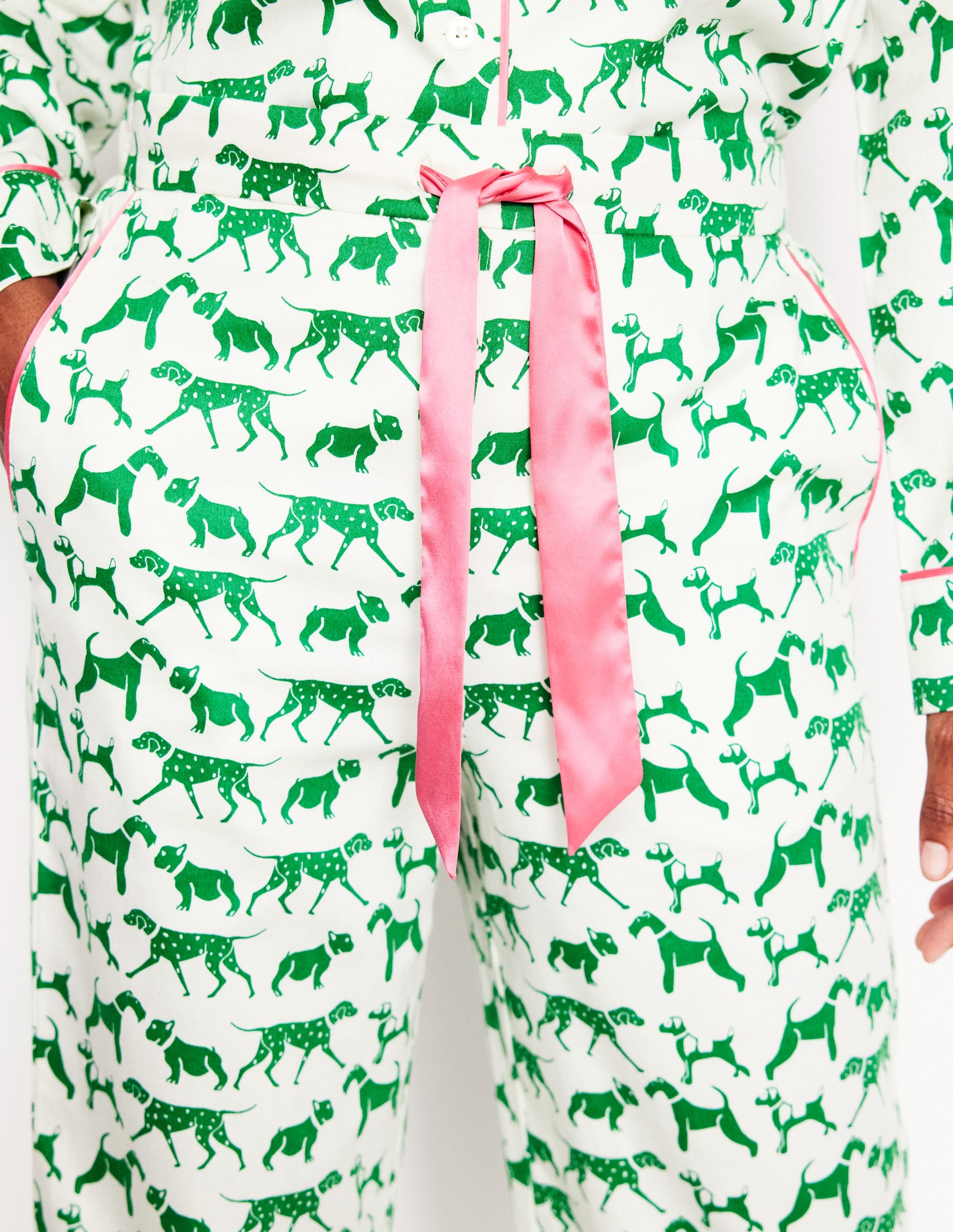 Pantalon de pyjama en satinette de coton-Ivoire, Janet et ses amis - Image 2