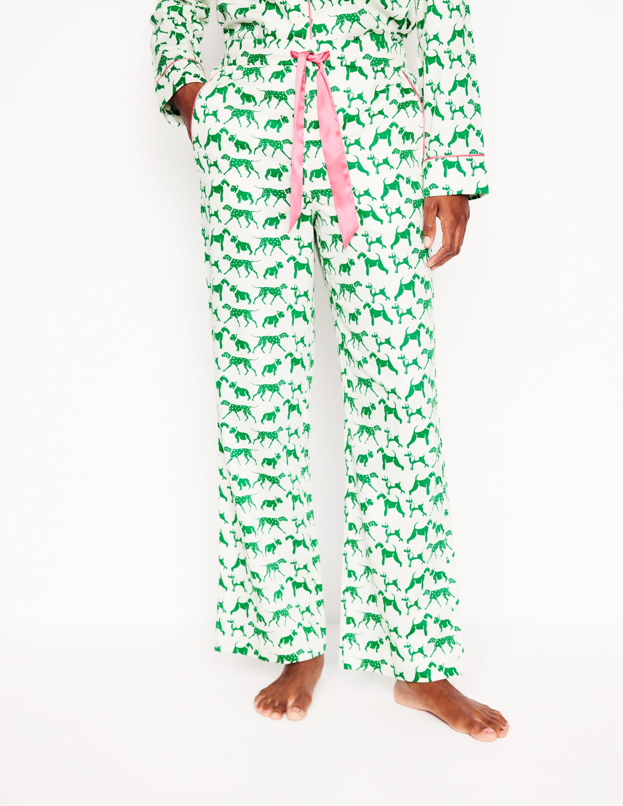 Pantalon de pyjama en satinette de coton-Ivoire, Janet et ses amis - Image 4