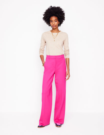 Pantalon Westbourne en point de Rome-Rose pivoine