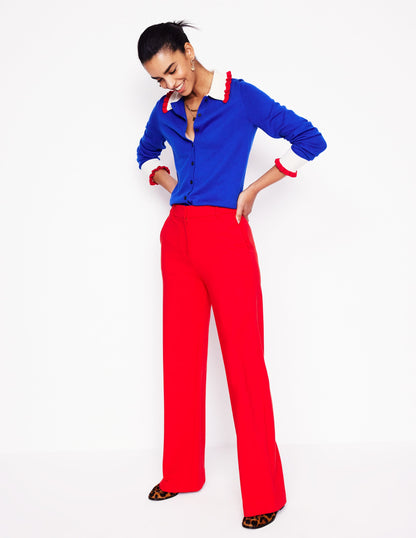 Pantalon Westbourne en point de Rome-Colourblock piment