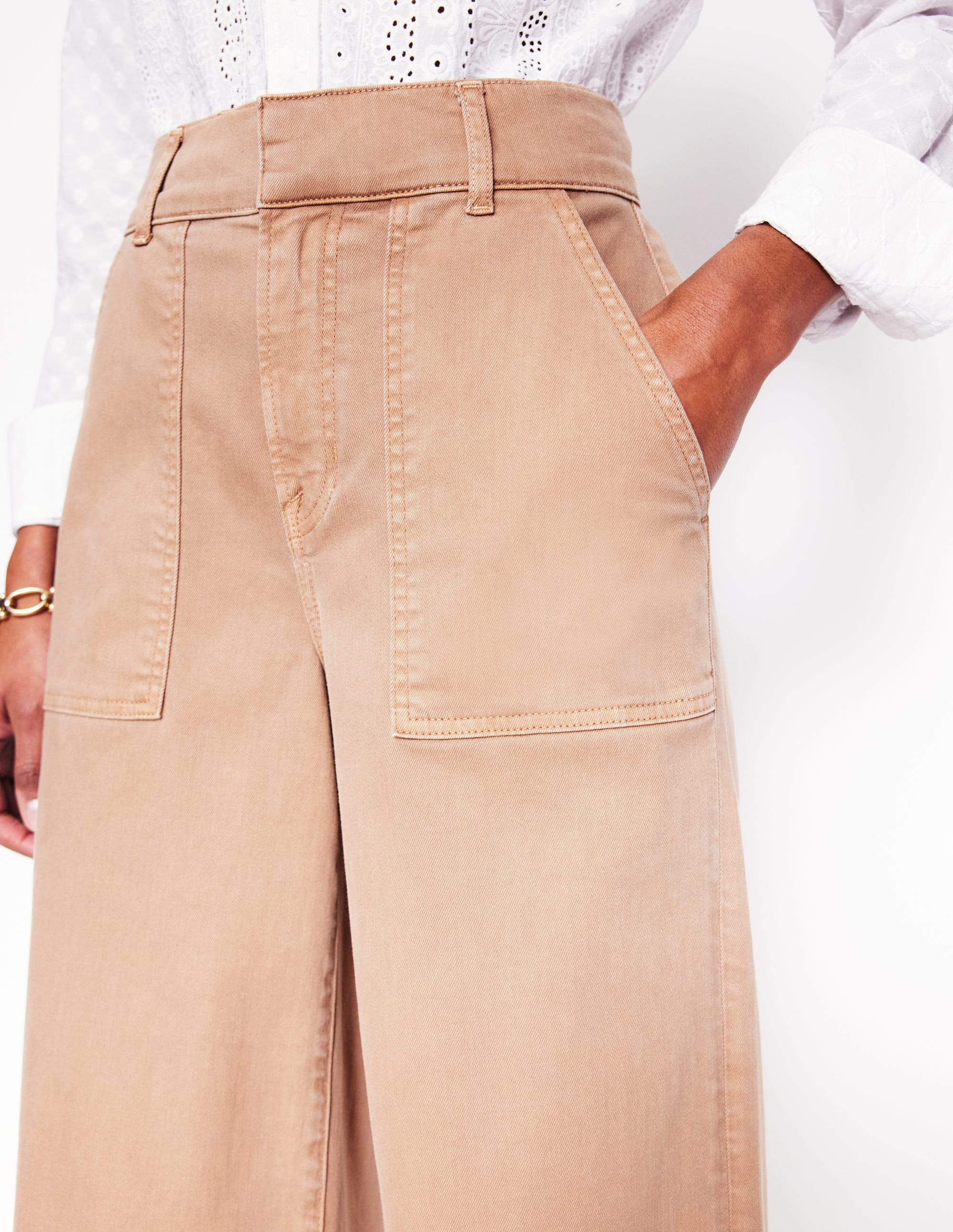 Cargohose mit weitem Bein-Cappuccinobraun - Image 4