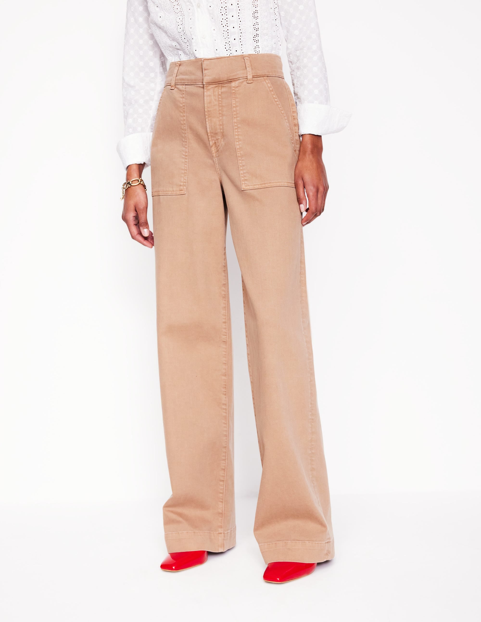Cargohose mit weitem Bein-Cappuccinobraun - Image 7