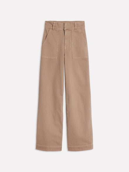 Pantalon cargo large-Cappuccino