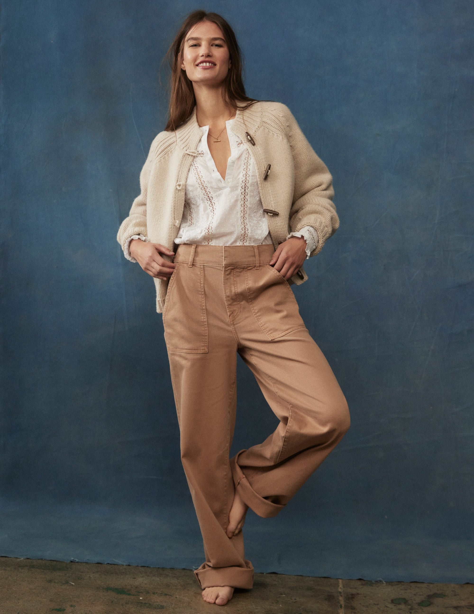 Cargohose mit weitem Bein-Cappuccinobraun - Image 3