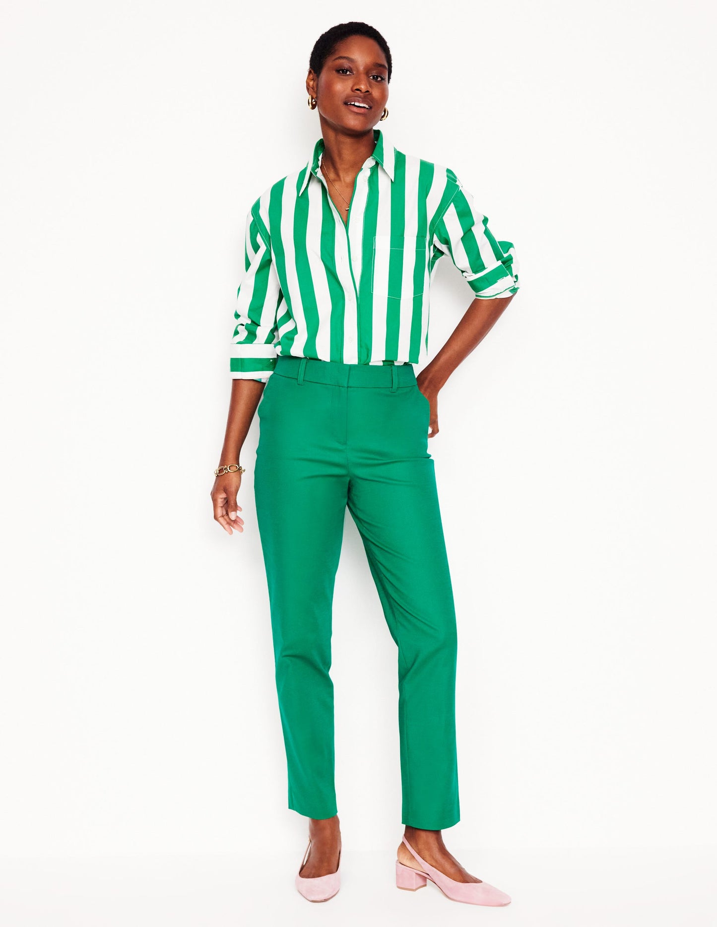 Richmond 7/8 Trousers-Rich Emerald