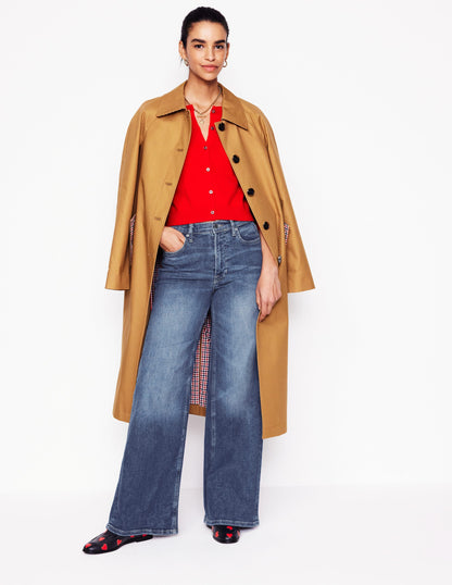 Hoch geschnittene Jeans mit weitem Bein-Beatnik Red