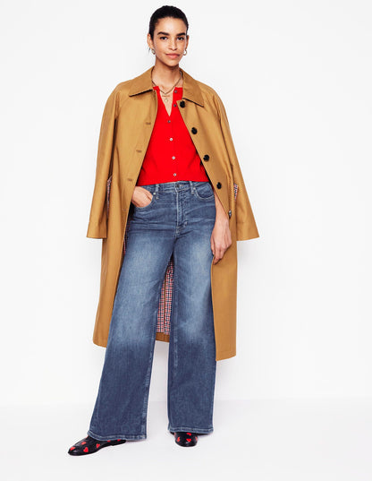 Hoch geschnittene Jeans mit weitem Bein-Beatnik Red-1