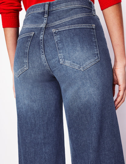 Hoch geschnittene Jeans mit weitem Bein-Beatnik Red