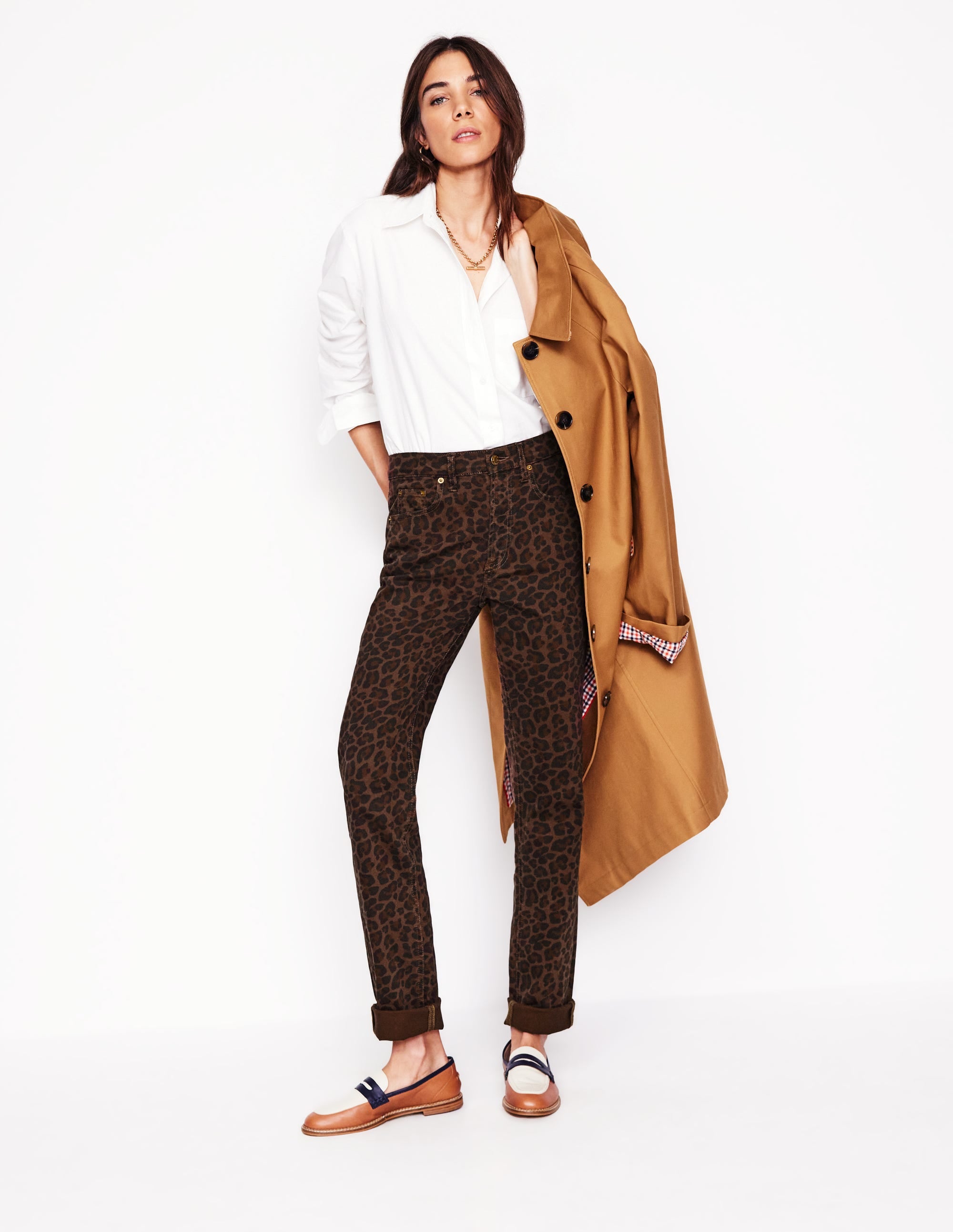 Girlfriend-Jeans-Mohair, Leopardenmuster - Image 1