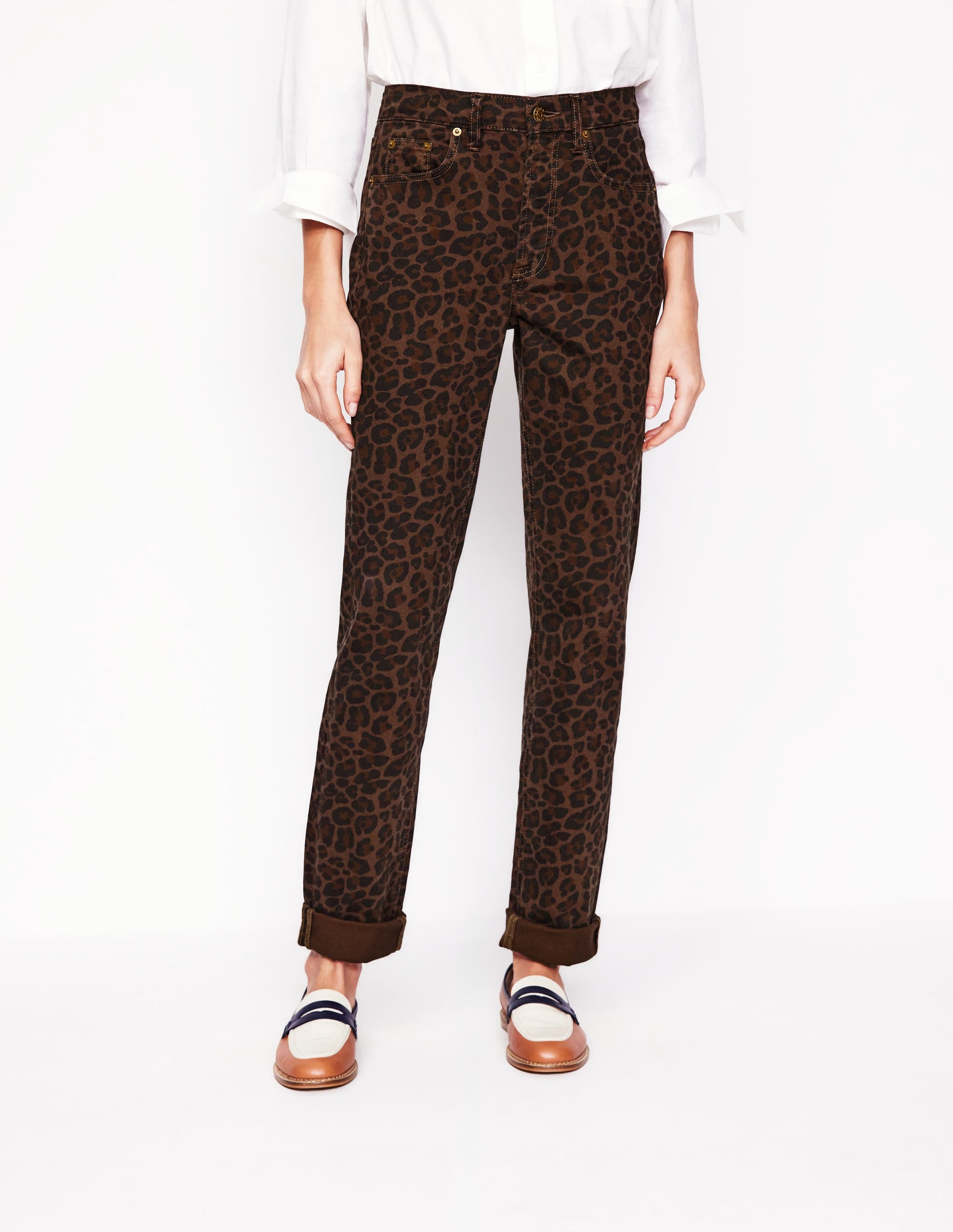 Girlfriend-Jeans-Mohair, Leopardenmuster - Image 2
