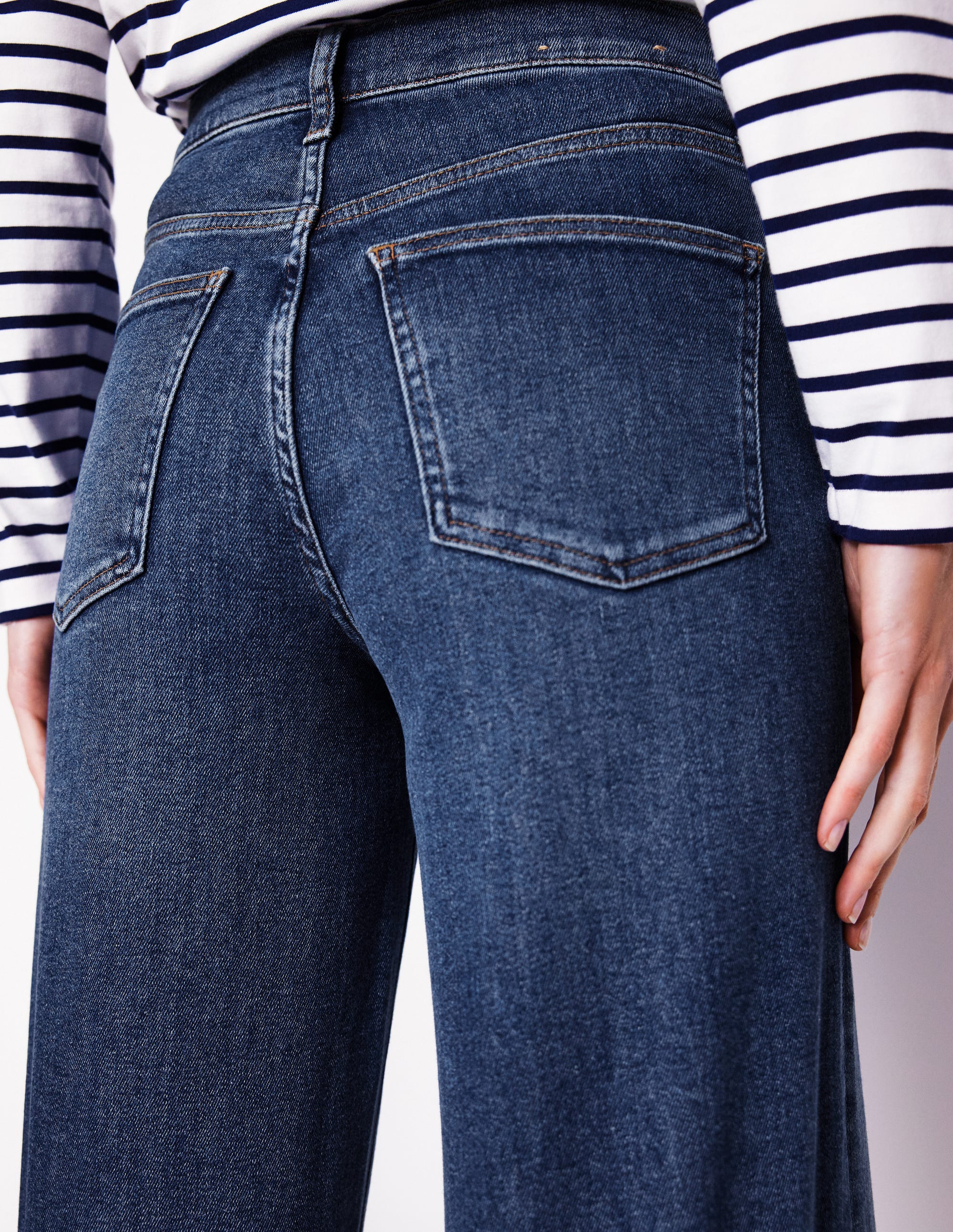 Weite, verkürzte Jeans mit hohem Bund-Beatnik Red - Image 3