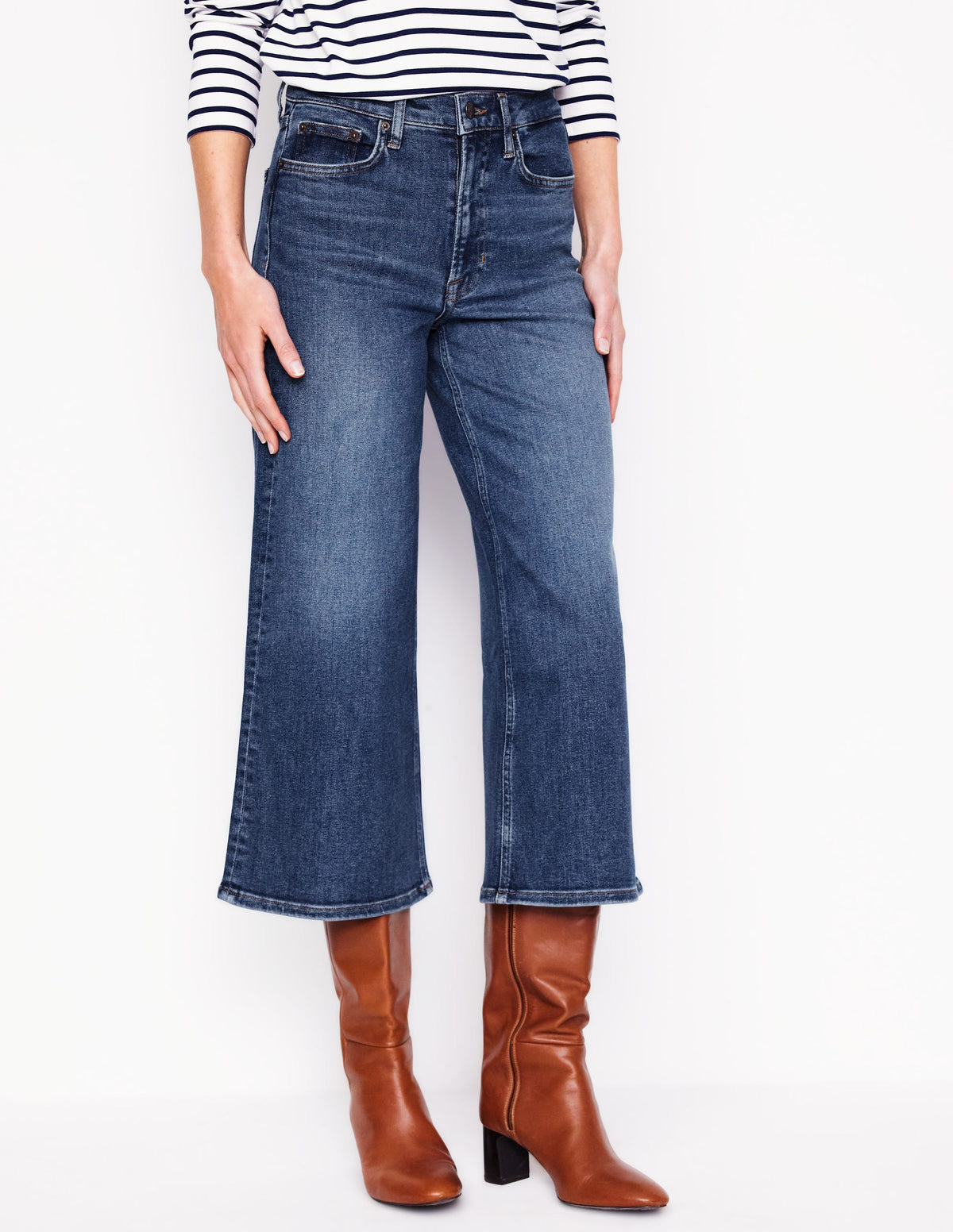 Weite, verkürzte Jeans mit hohem Bund-Beatnik Red - Image 5
