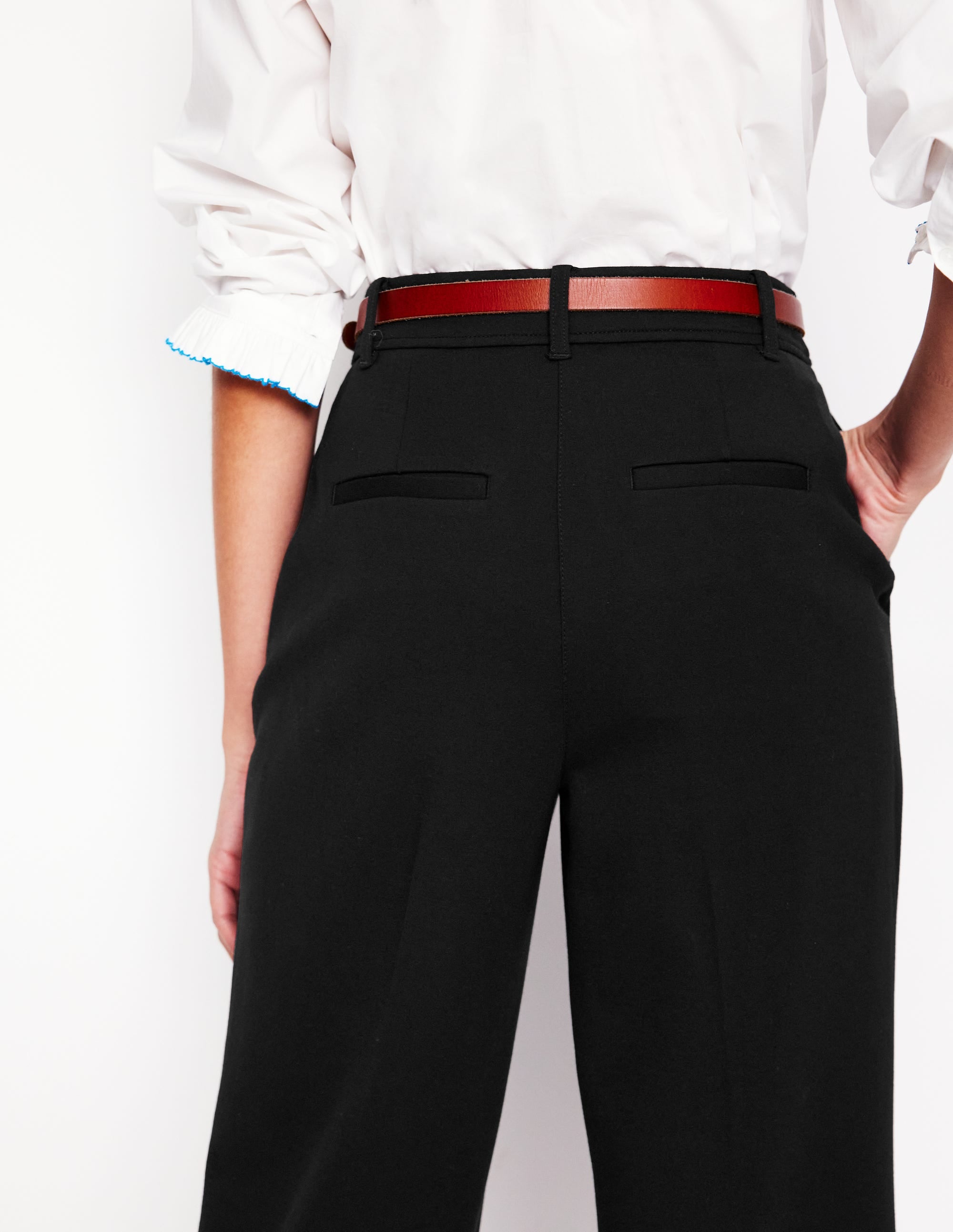 Verkürzte Ponte-Hose-Schwarz - Image 3