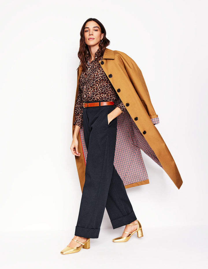 Hose mit Umschlag-Aqua Marine Marl