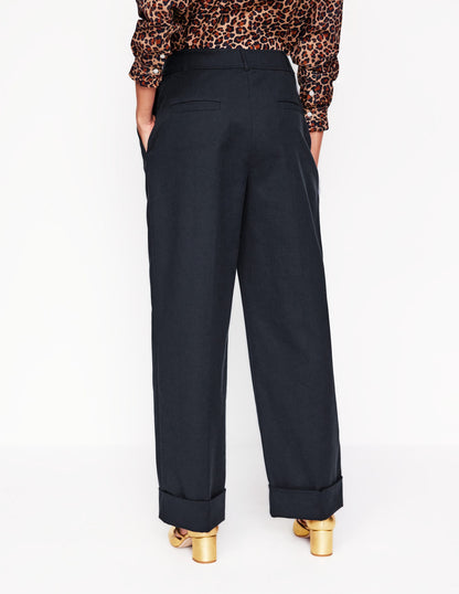 Turn Up Trousers-Navy