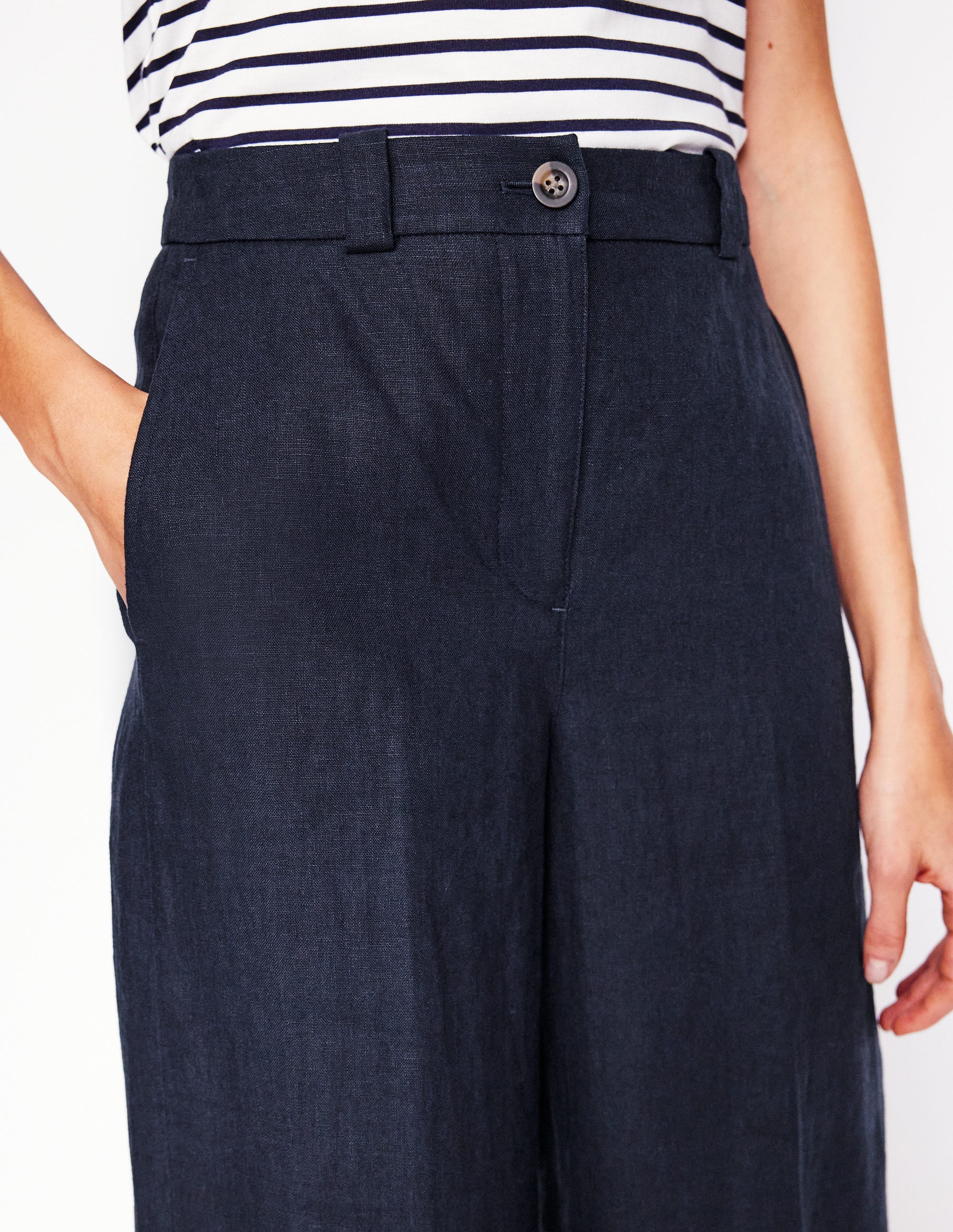 Pantalon Westbourne en lin-Bleu Marine - Image 4