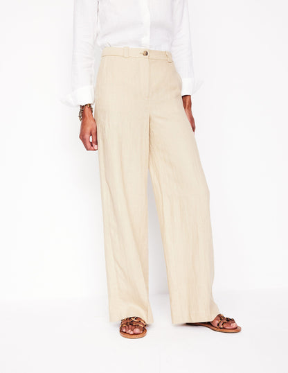 Westbourne Linen Trousers-Oatmeal