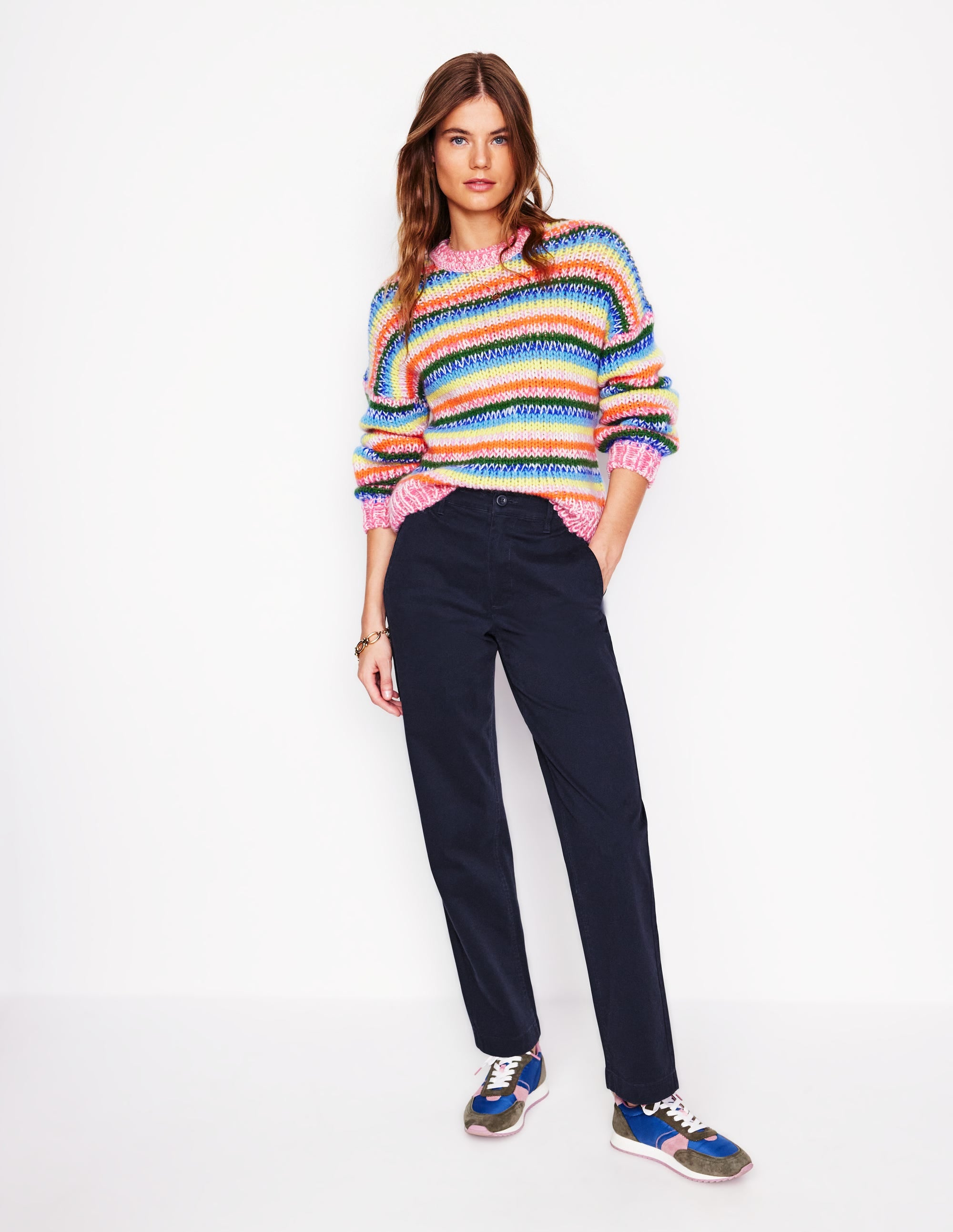 Pantalon chino Barnsbury-Bleu Marine, Petits Pois - Image 1