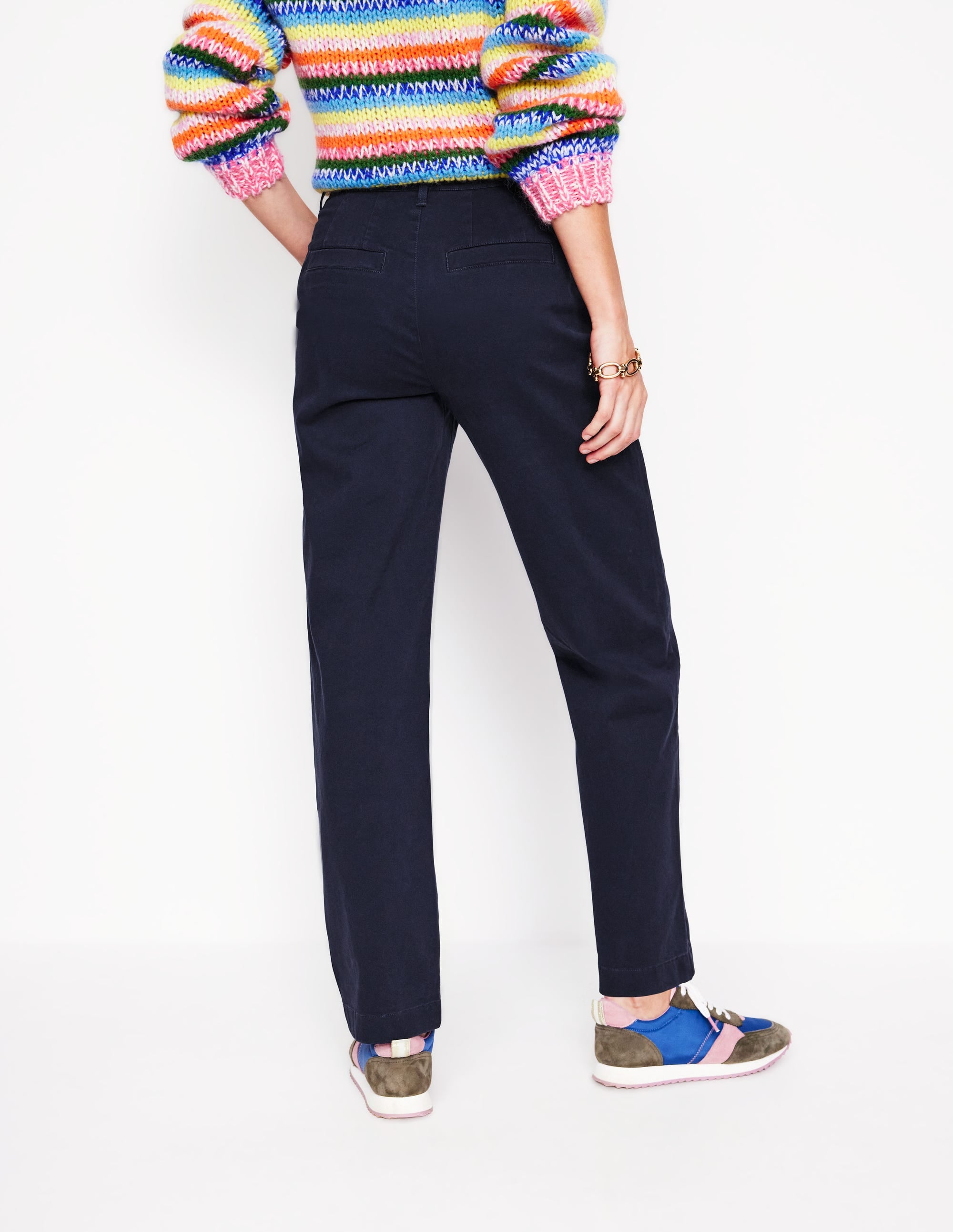 Pantalon chino Barnsbury-Bleu Marine, Petits Pois - Image 3