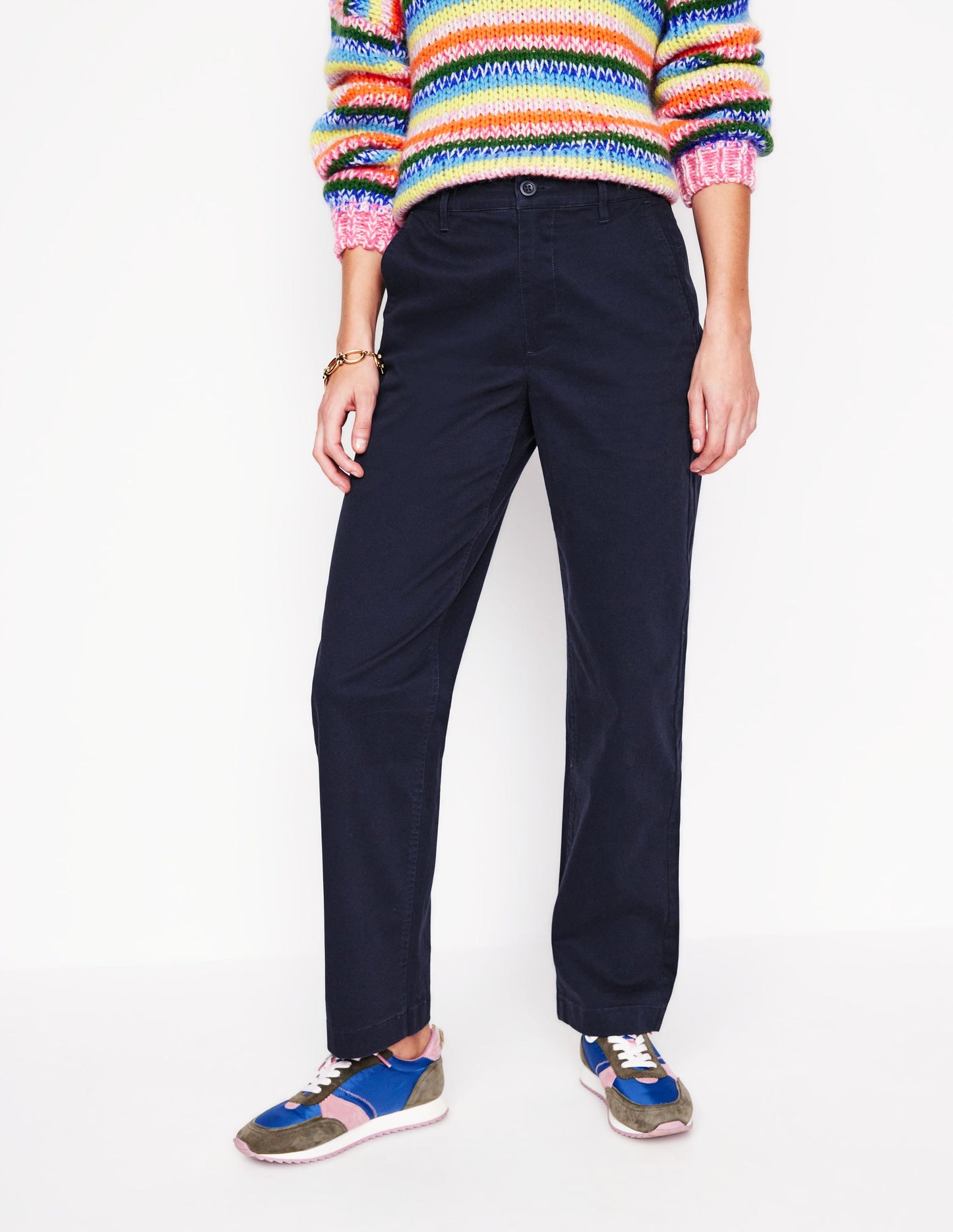 Pantalon chino Barnsbury-Bleu Marine, Petits Pois