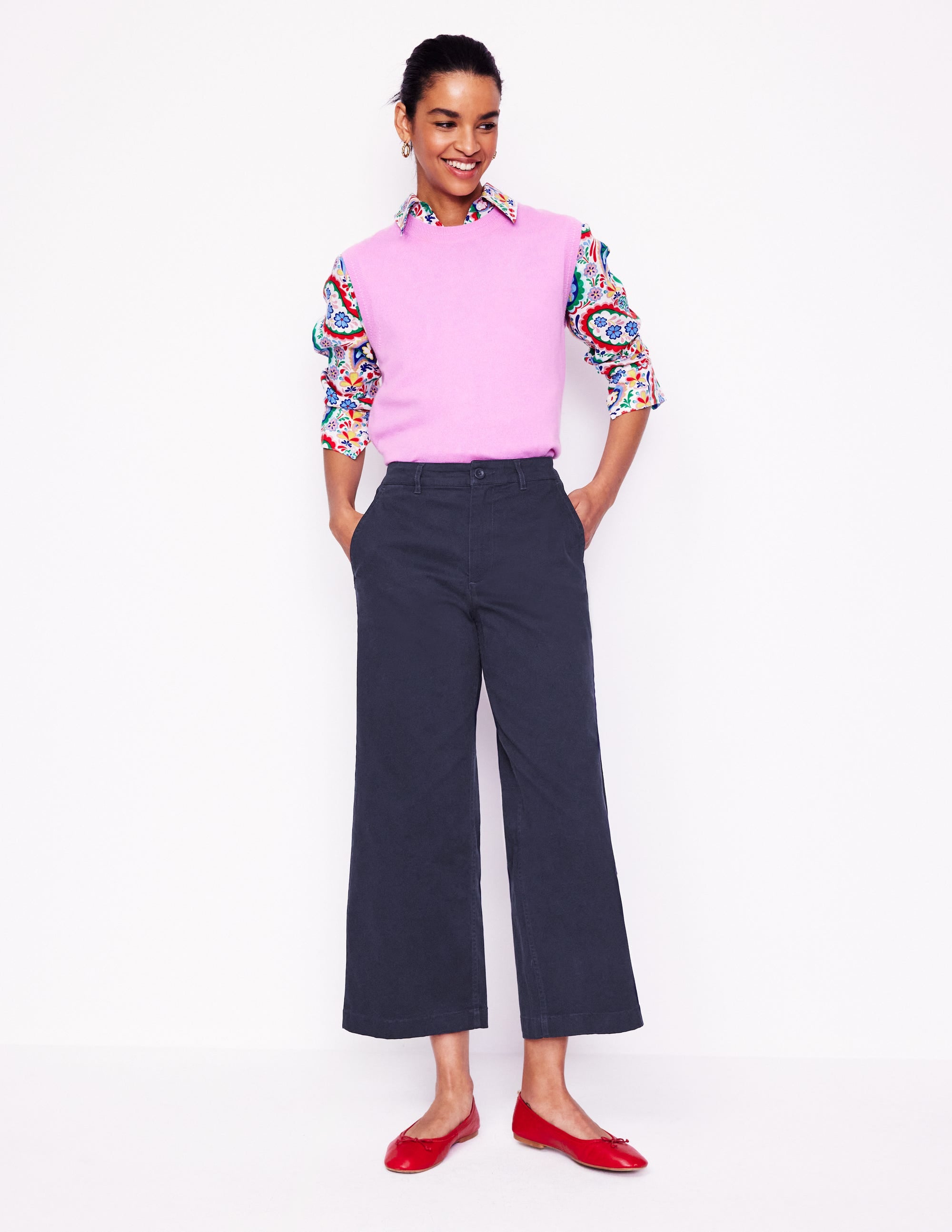 Pantacourt chino Barnsbury-Bleu Marine - Image 1